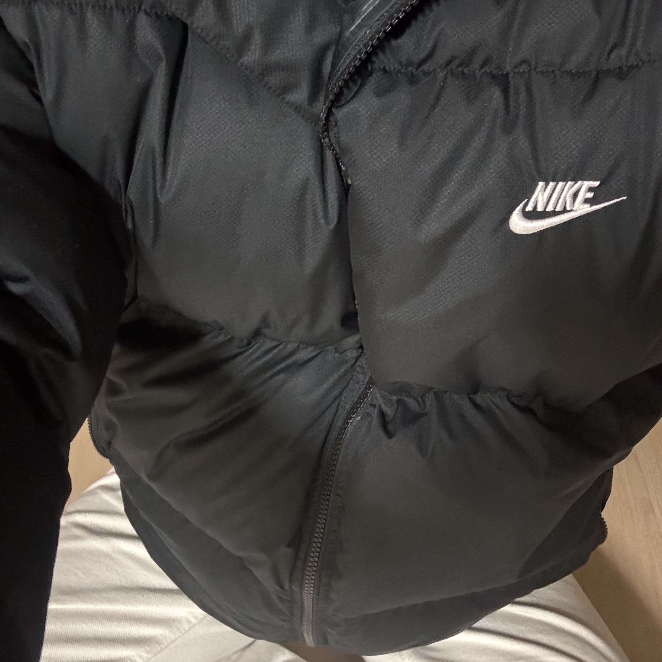 Nike NSW Puffer Jacket Black - Asia 착용 스타일