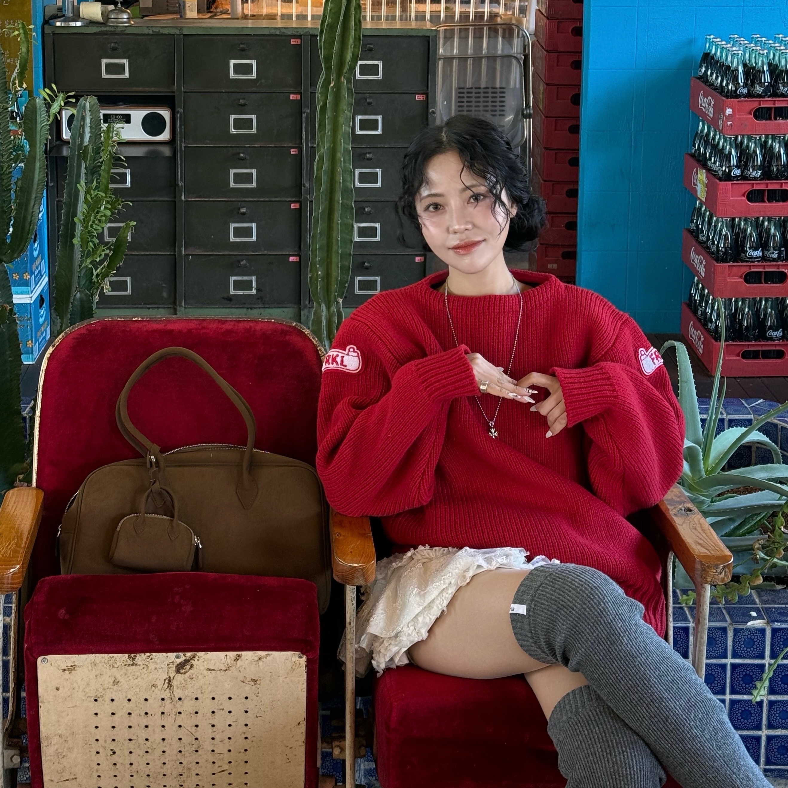 Hansroom Chrome Hearts Tiny CH cross Charm, Puma Speedcat Archive Haute Coffee Frosted Ivory 착용 스타일 - 3