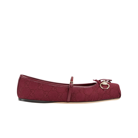 (W) Gucci Horsebit Ballet Flat Rosso Ancora Red