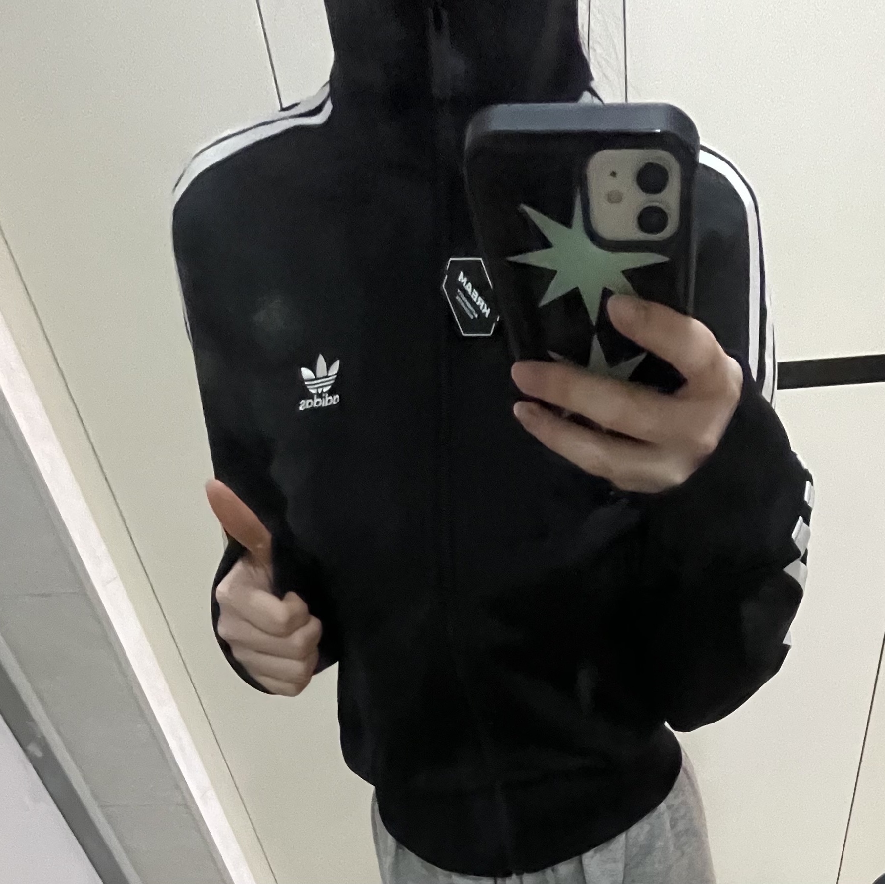 (W) Adidas Adicolor Classic Firebird Track Top Black - KR Sizing 착용 스타일