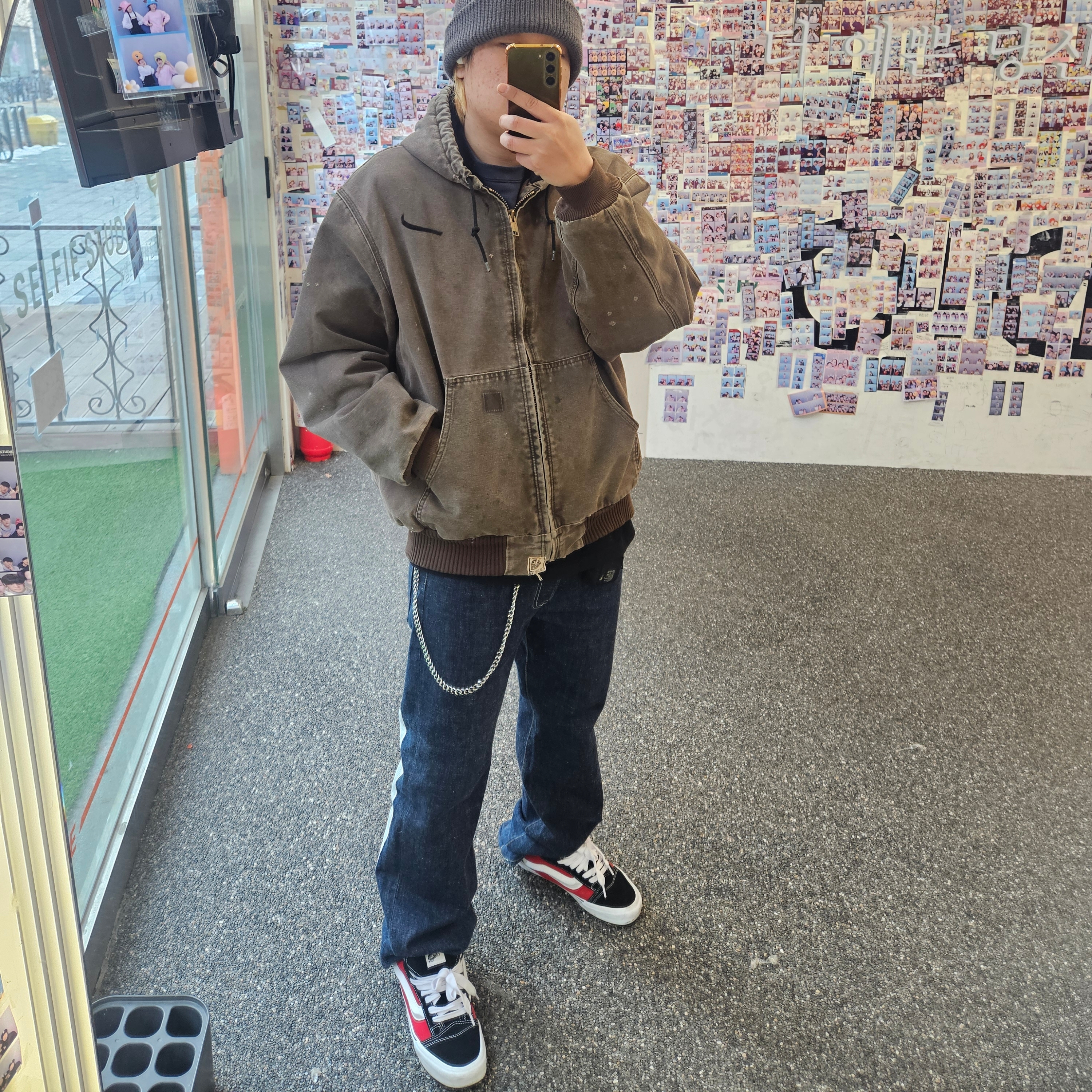 Vans Knu-Skool Red True White 착용 스타일