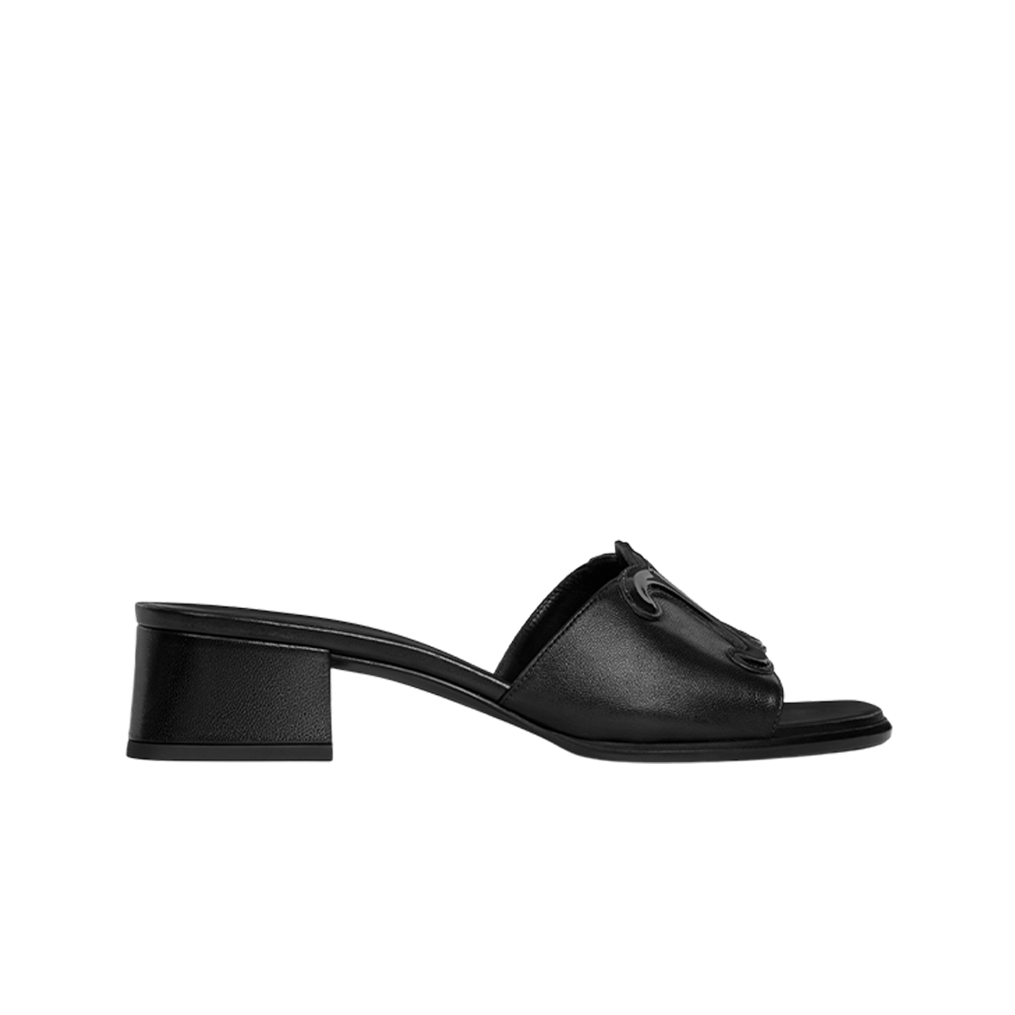 362355045C-38NO (W) Celine Clemence Mule in Lambskin and Patent Calfskin Black