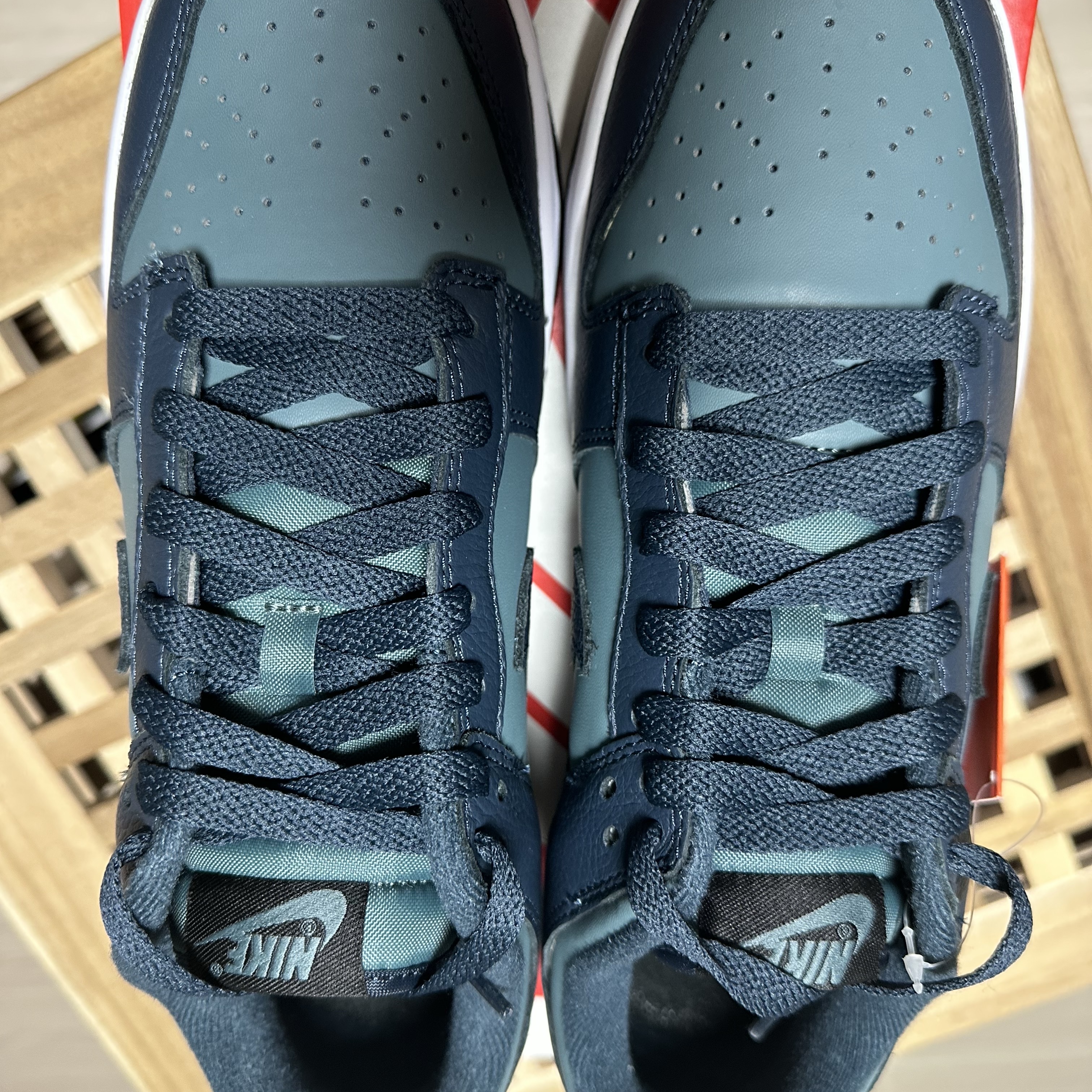 Nike Dunk Low Retro PRM Mineral Slate and Armory Navy 착용 스타일 - 5
