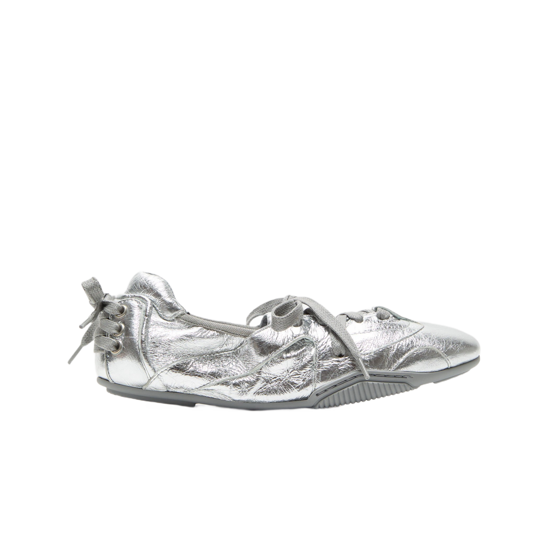 (W) 아크네 스튜디오 레이스업 레더 슈즈 실버 그레이((W) Acne Studios Lace Up Leather Shoes Silver Grey) - 1