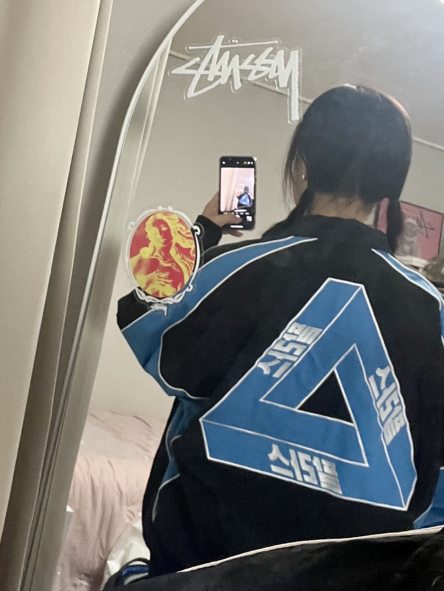 Palace Seoul 2 Seoul Track Jacket Black Blue - 25SS 착용 스타일 - 2