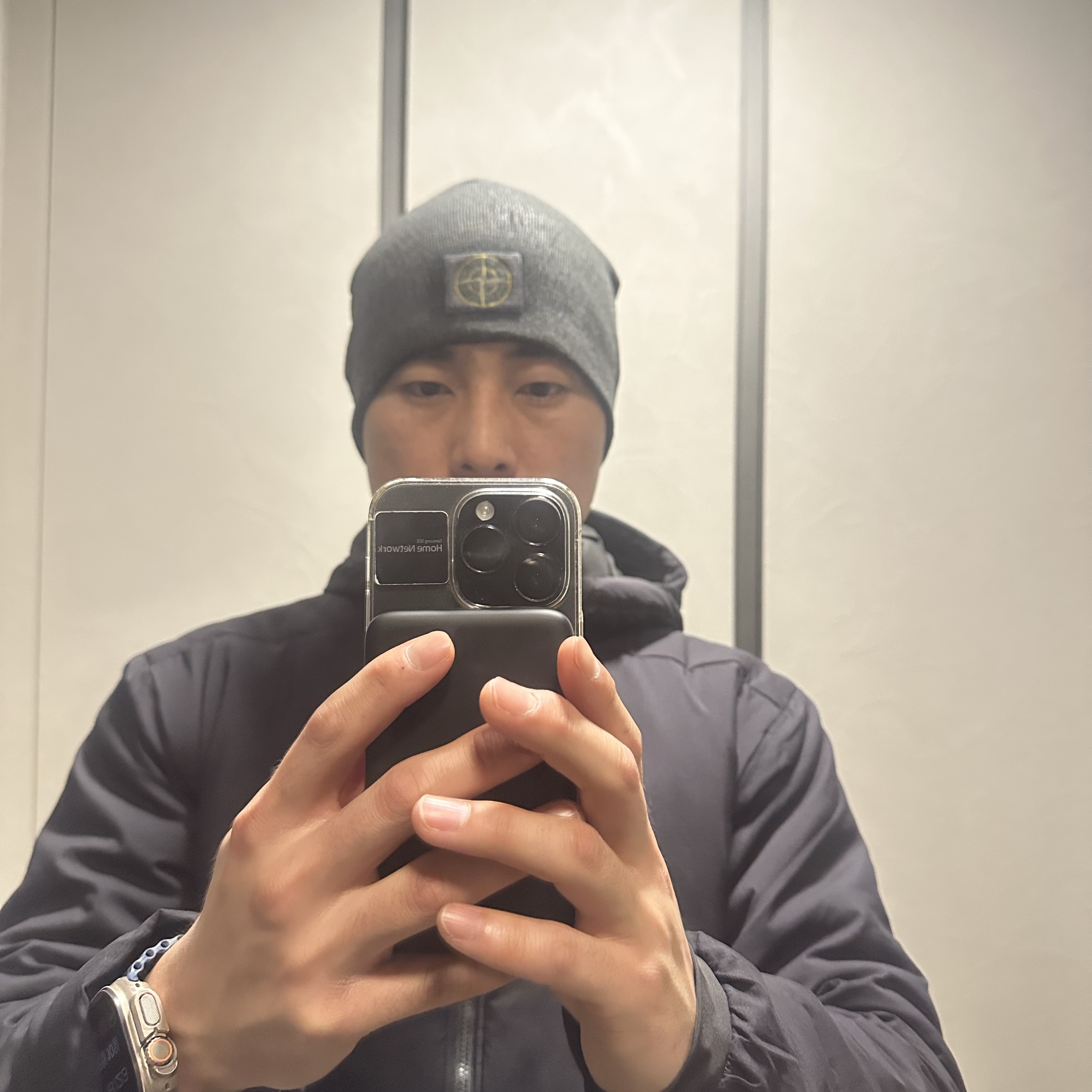 Supreme x Stone Island Reflective Beanie Black - 23FW, Arc'teryx Bird Head Toque Orca 착용 스타일 - 1