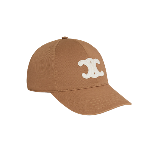 Celine Triomphe Baseball Cap in Cotton Toffee