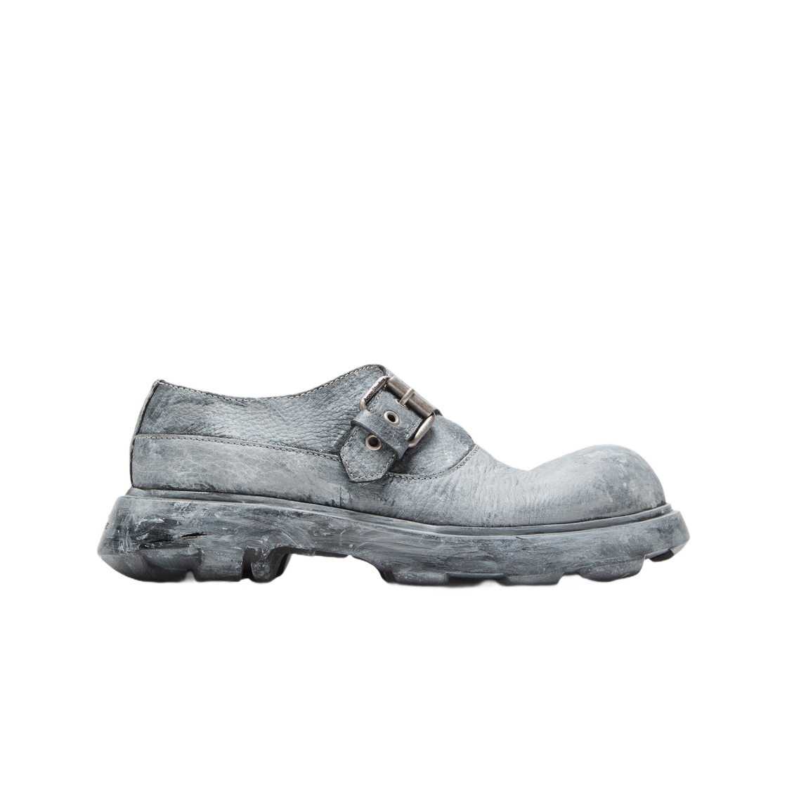 아크네 스튜디오 버클 레더 슈즈 블랙 그레이(Acne Studios Buckle Leather Shoes Black Grey)