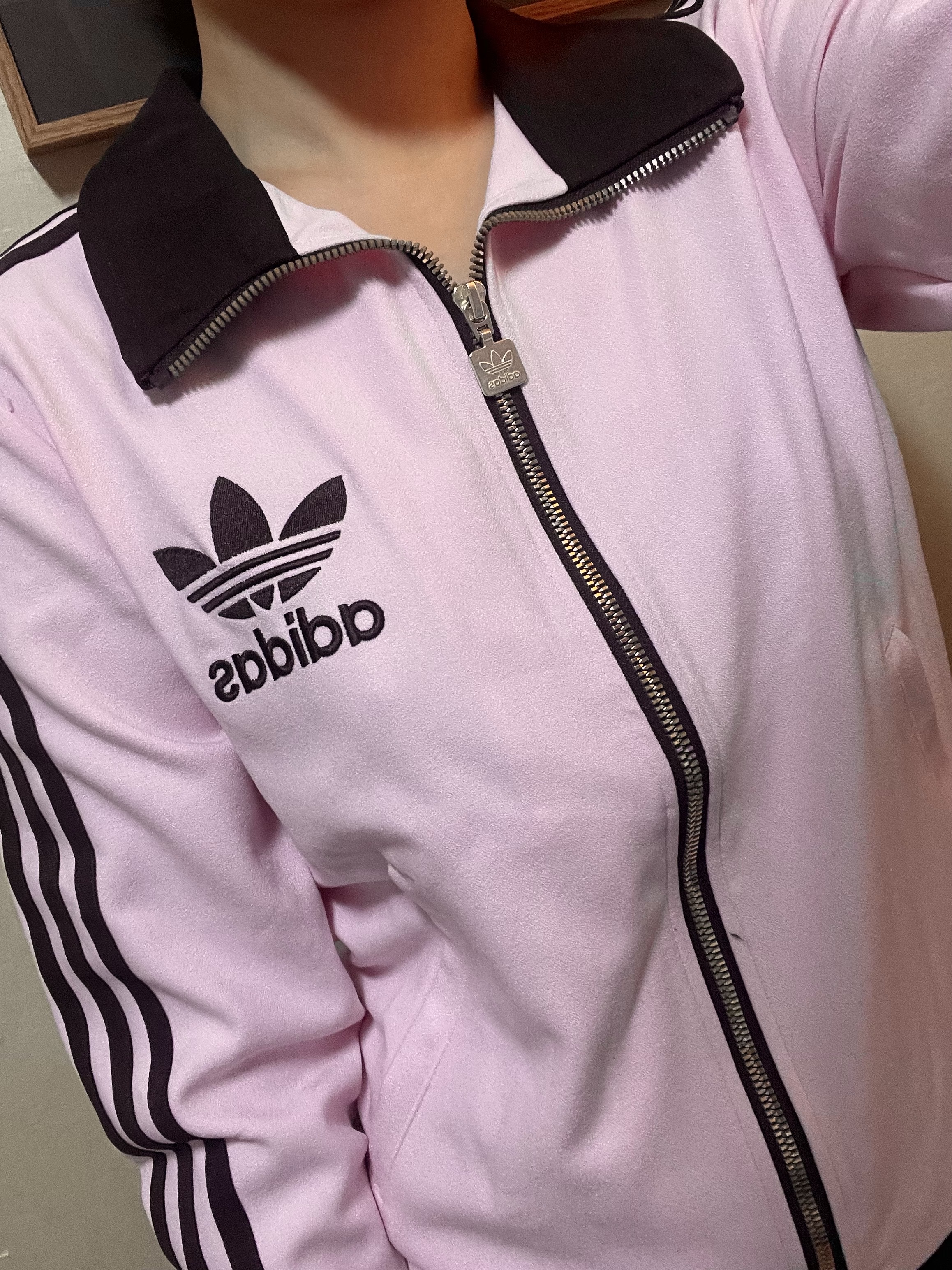 (W) Adidas Originals Beckenbauer Track Jacket Clear Pink - KR Sizing 착용 스타일