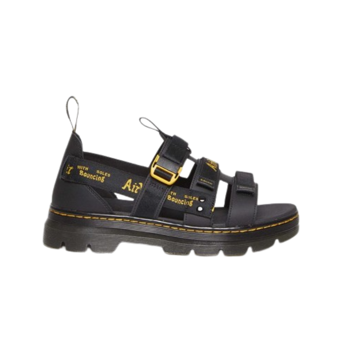 30822001 Dr. Martens Pearson II Lustre Coated Leather Sandal Black