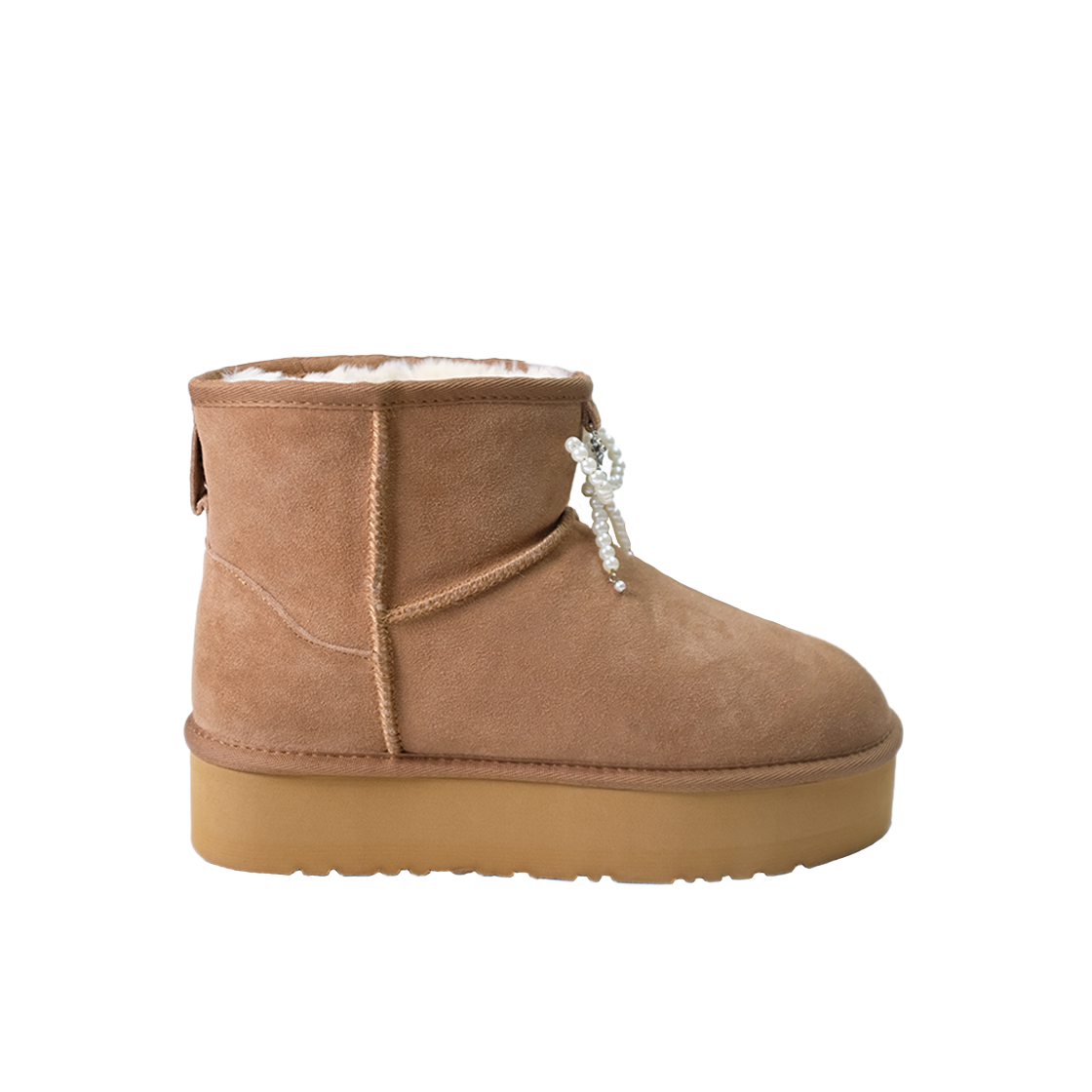 츄바스코 윈터 퍼 부츠 코포 체스트넛 (펄 리본 포함)(Chubasco Winter Fur Boots Copo Chestnut (Pearl Ribbon Incl.))