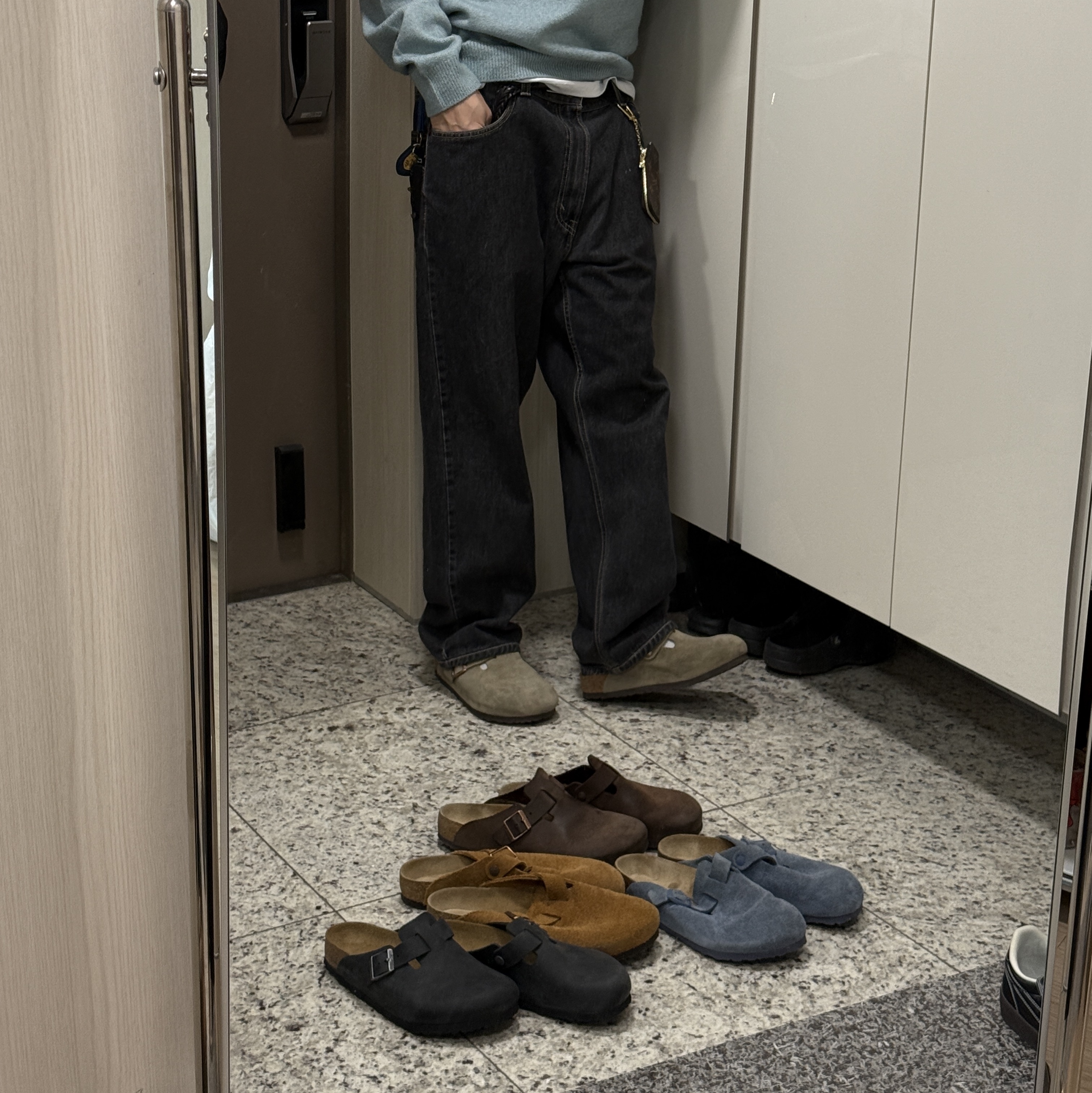 Birkenstock Boston Oiled Leather Habana - Regular 착용 스타일