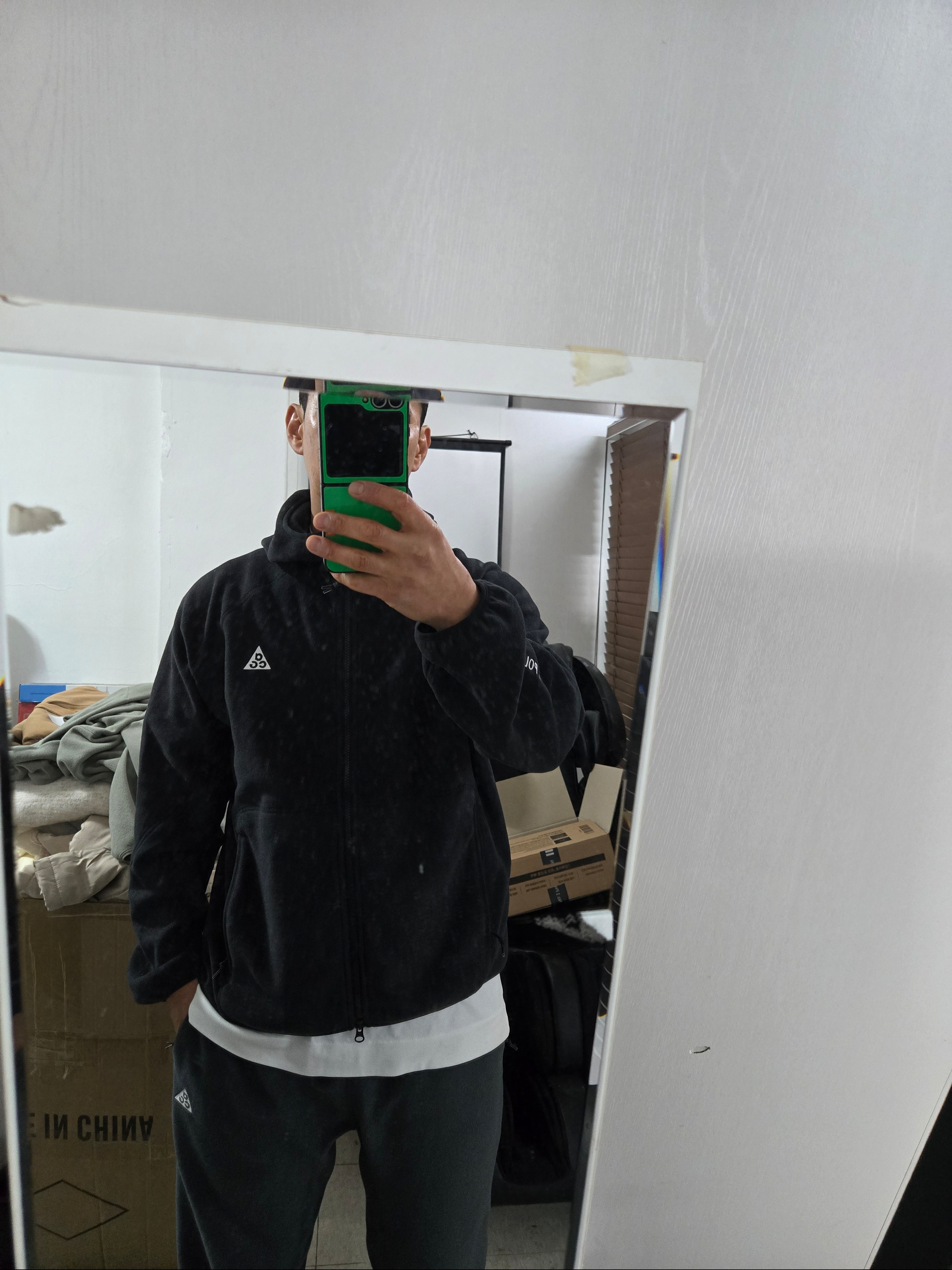 Nike ACG Polartec Wolf Tree Pants Black Summit White - Asia 착용 스타일