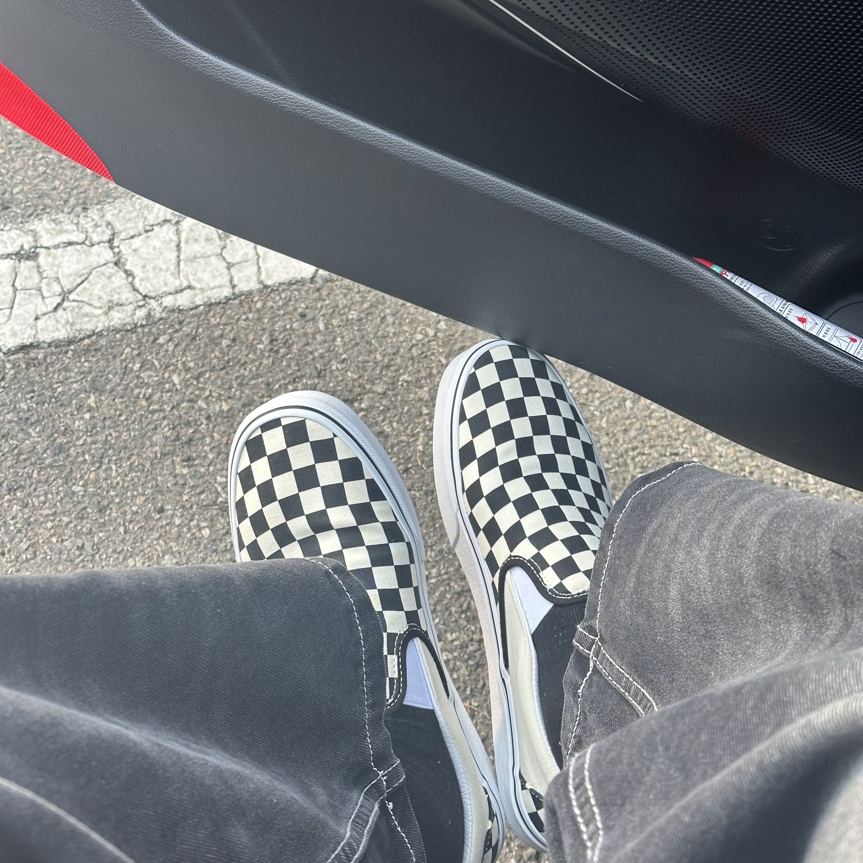 Vans Slip-On Checkerboard 착용 스타일