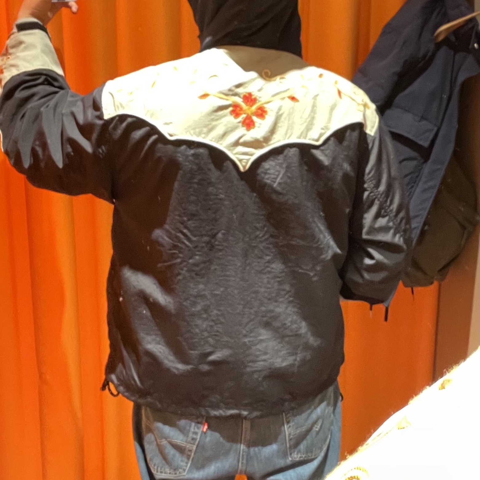 Kapital Nylon Taffeta 2Tone Tennessee Cactus Flower Parka Black Mint 착용 스타일