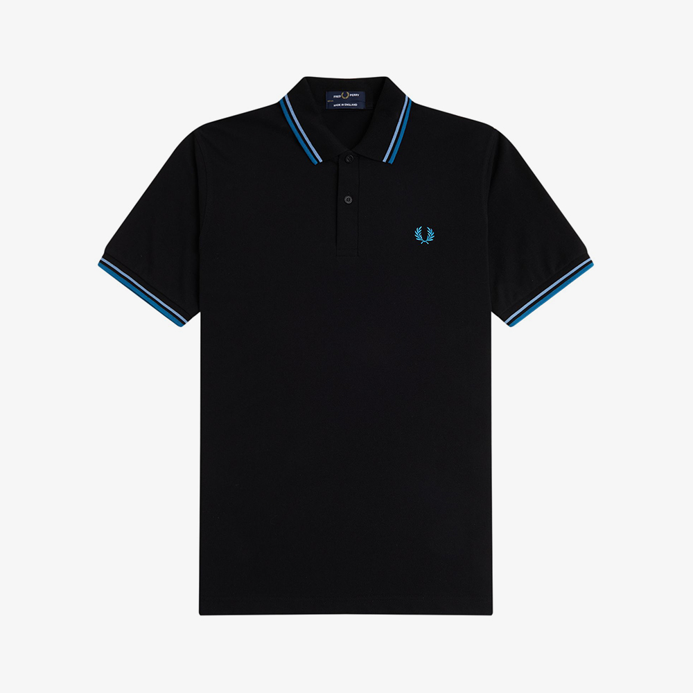 프레드페리 M12 트윈 팁 프레드페리 셔츠 블랙/스카이/오션(Fred Perry M12 Twin Tipped Fred Perry Shirt - Black/Sky/Runaway Bay Ocean) - 6