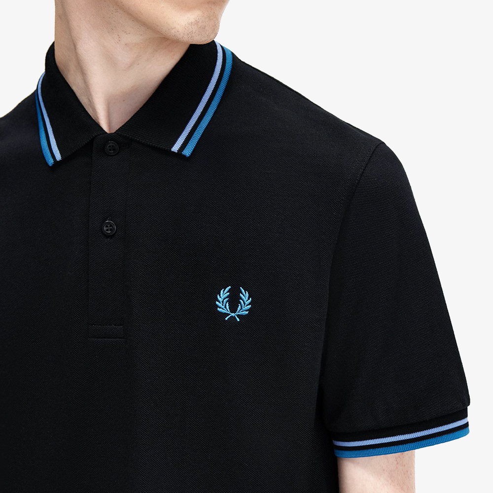 프레드페리 M12 트윈 팁 프레드페리 셔츠 블랙/스카이/오션(Fred Perry M12 Twin Tipped Fred Perry Shirt - Black/Sky/Runaway Bay Ocean) - 5
