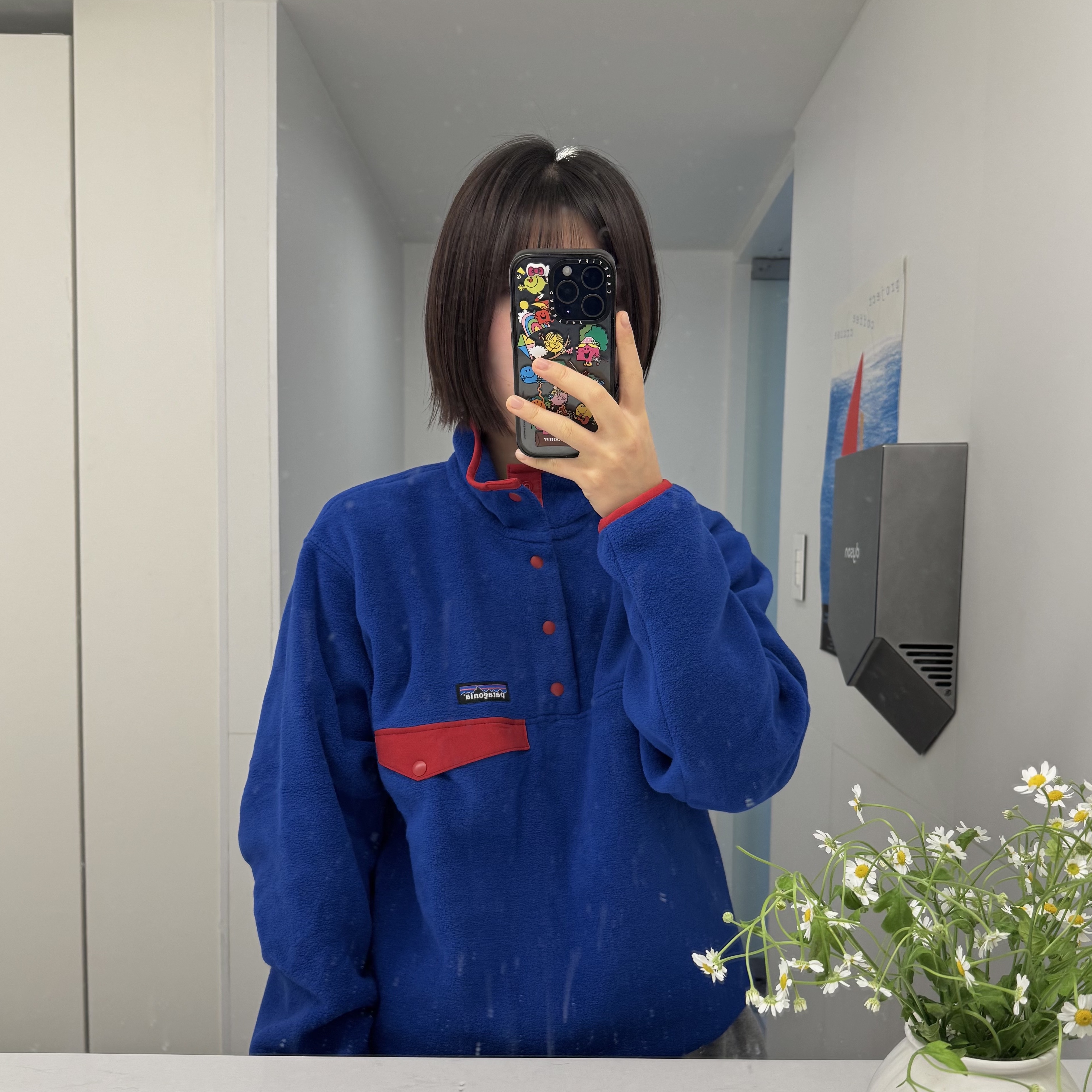 Patagonia Synchilla Snap-T Fleece Pullover Passage Blue 착용 스타일