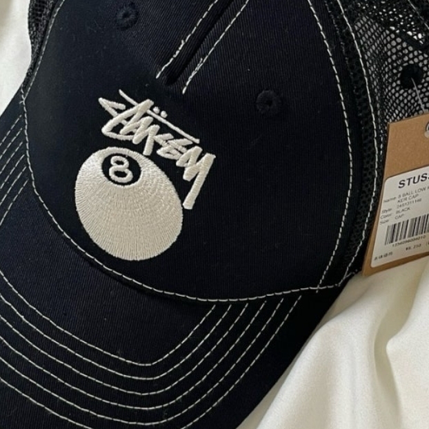 Stussy Low Pro Trucker 8 Ball Snapback Black 착용 스타일