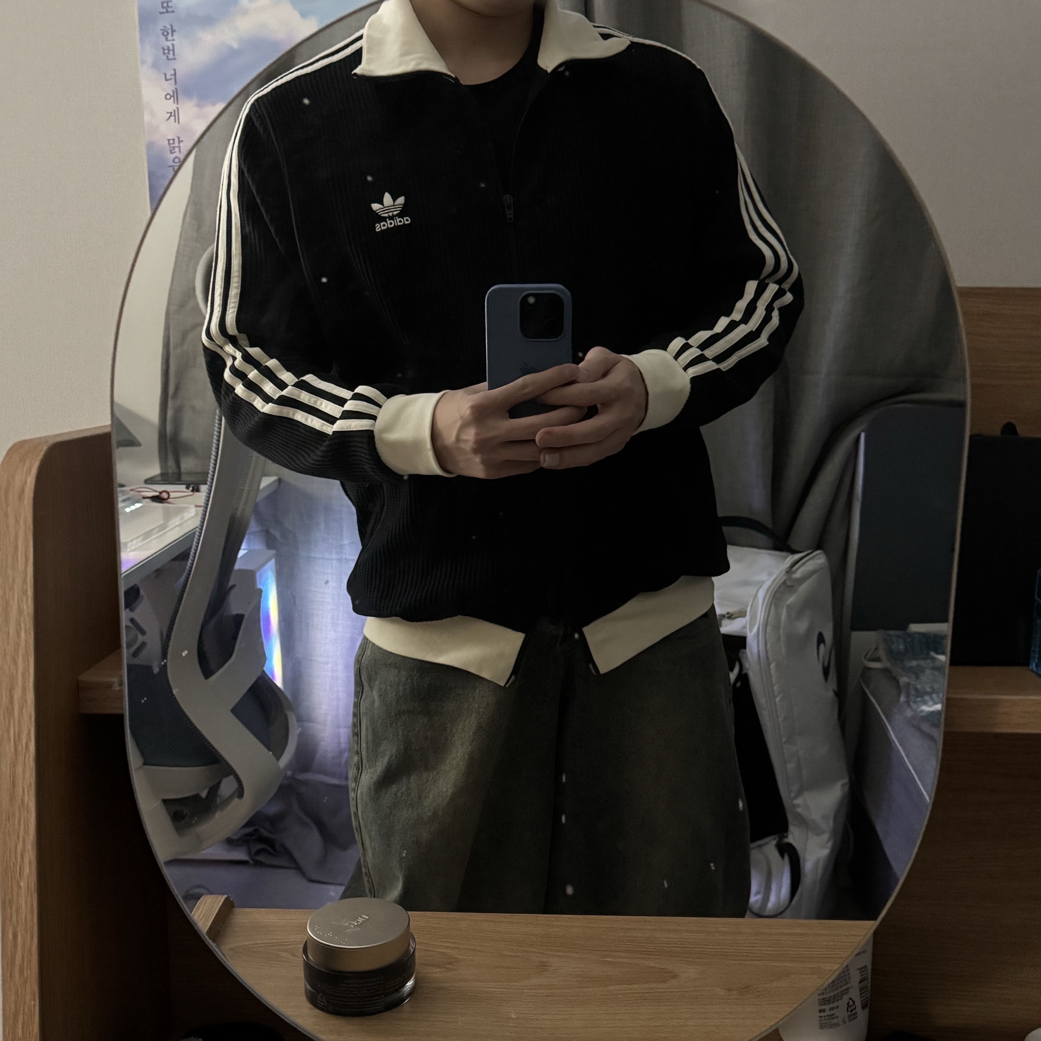 Adidas Waffle Beckenbauer Track Top Black - KR Sizing 착용 스타일