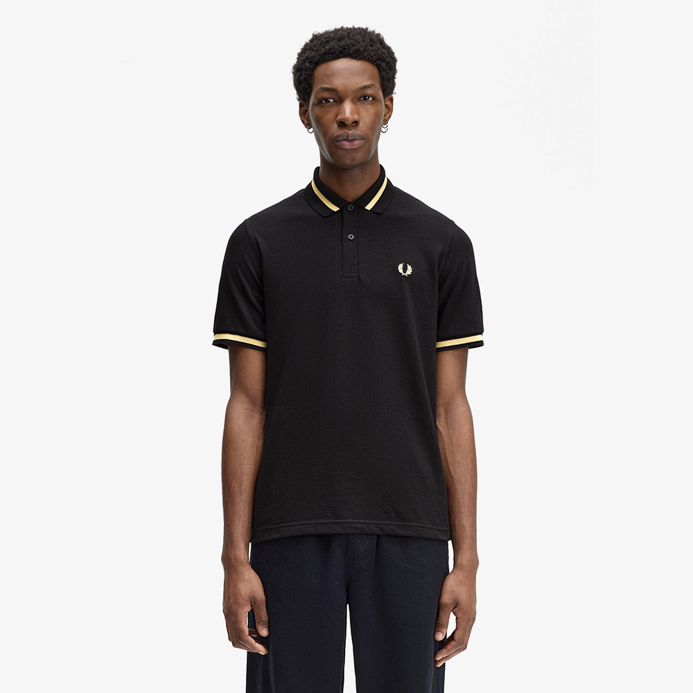 프레드페리 M2 싱글 팁 프레드페리 셔츠 블랙/샴페인(Fred Perry M2 Single Tipped Fred Perry Shirt Black/Champagne) - 2