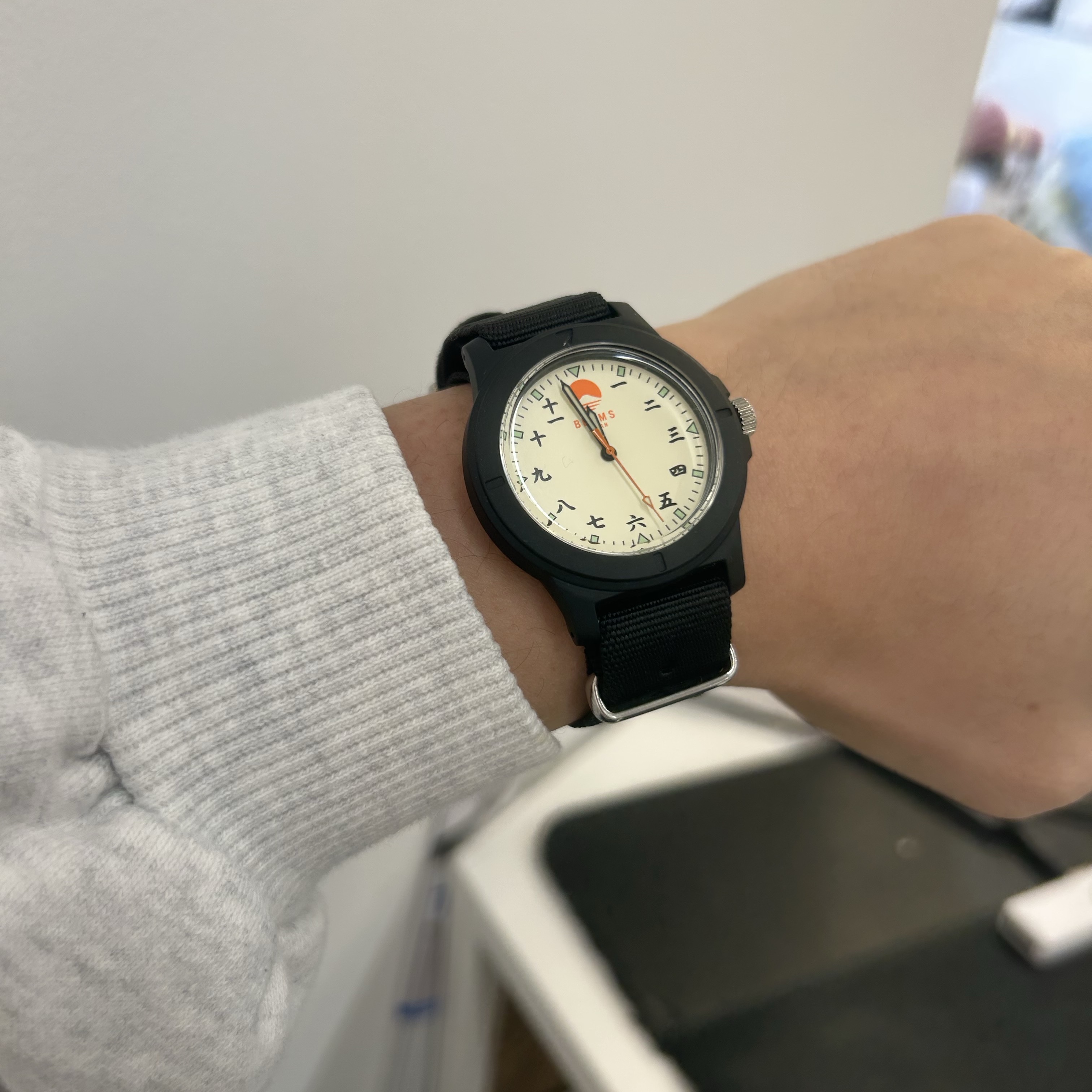 Beams Original Chinese Numerals Watch Black 착용 스타일