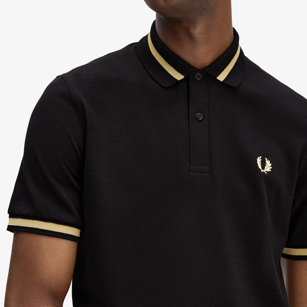 프레드페리 M2 싱글 팁 프레드페리 셔츠 블랙/샴페인(Fred Perry M2 Single Tipped Fred Perry Shirt Black/Champagne) - 5