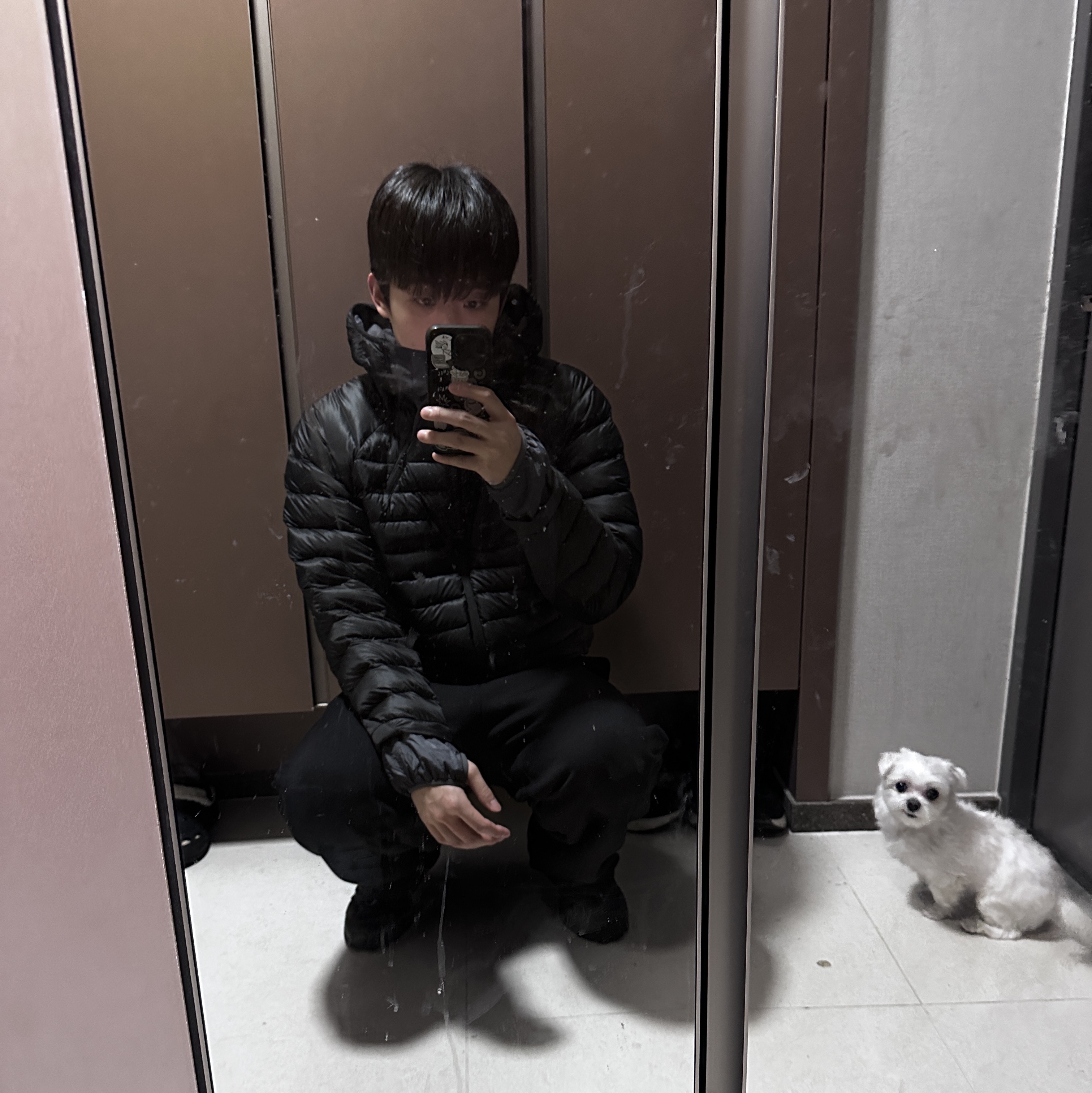 Sansan Gear Paneled Puffer Jacket Black - 24FW 착용 스타일
