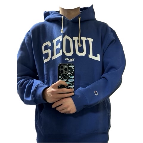 Palace x Champion Shop Hood Seoul Blue - 24FW, Apple iPhone 15 Pro 512GB Natural Titanium (Korean Ver.) 착용 스타일