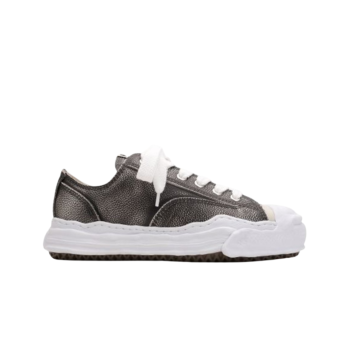 메종 미하라 야스히로 행크 OG 솔 브러쉬드 쉬링크 레더 로우탑 스니커즈 블랙(Maison Mihara Yasuhiro Hank OG Sole Brushed Shrink Leather Low-top Sneakers Black) - 1