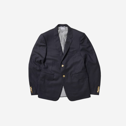 Thom Browne Super 120S Wool Twill Single Breasted Classic Jacket Navy