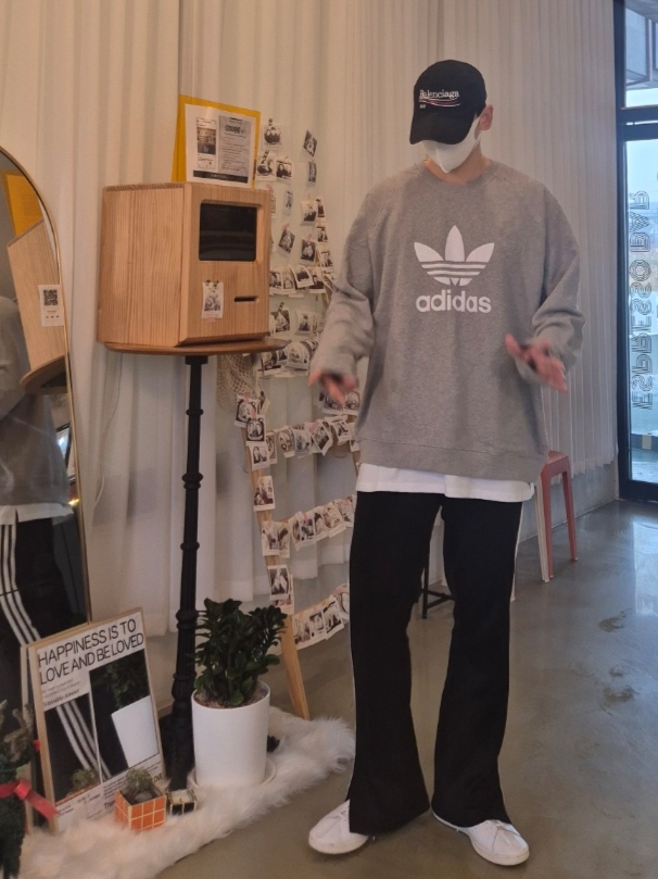 Adidas Stan Smith Decon Cloud White Green 착용 스타일