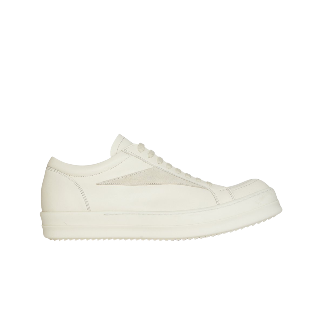 릭 오웬스 풀 그레인 카프 레더 벨루어 스웨이드 빈티지 스니커즈 밀크(Rick Owens Vintage Sneakers in Full Grain Calf Leather and Velour Suede Milk)