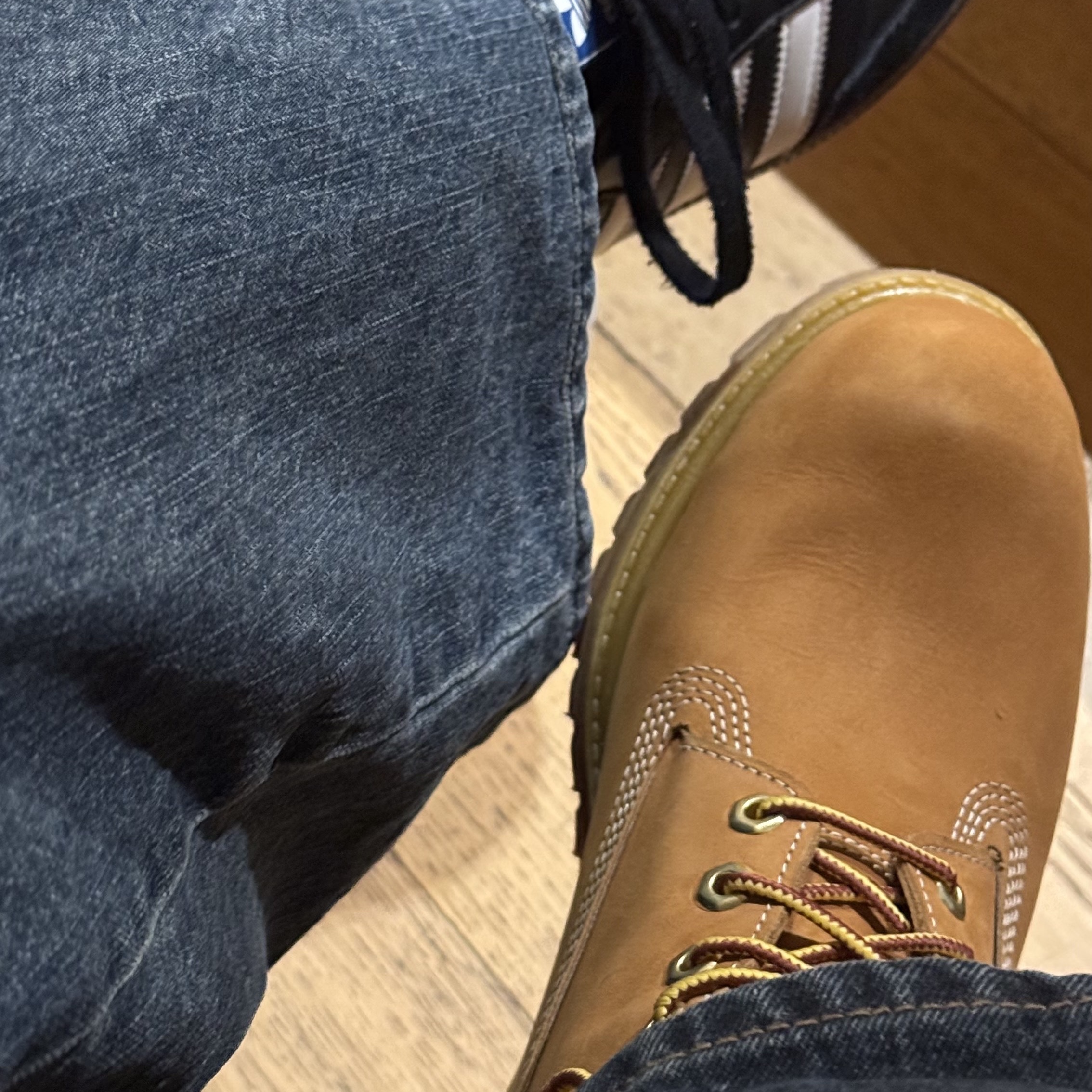 Timberland Premium 6 inch Waterproof Boot Wheat Nubuck - Medium 착용 스타일 - 5