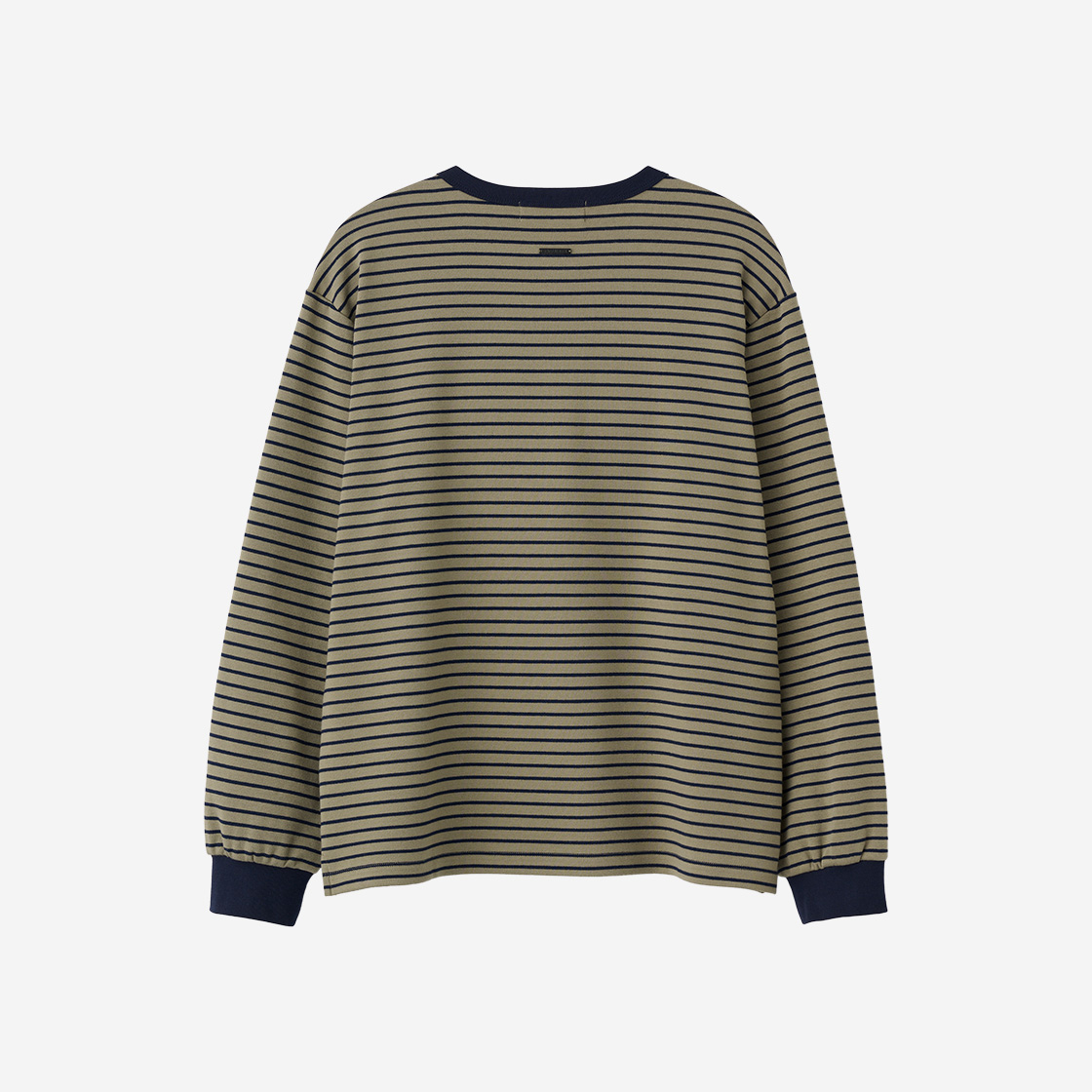 제너럴아이디어 유니섹스 베이직 스트라이프 롱 슬리브 티 올리브(General Idea Unisex Basic Stripe Long Sleeve T Olive) - 2