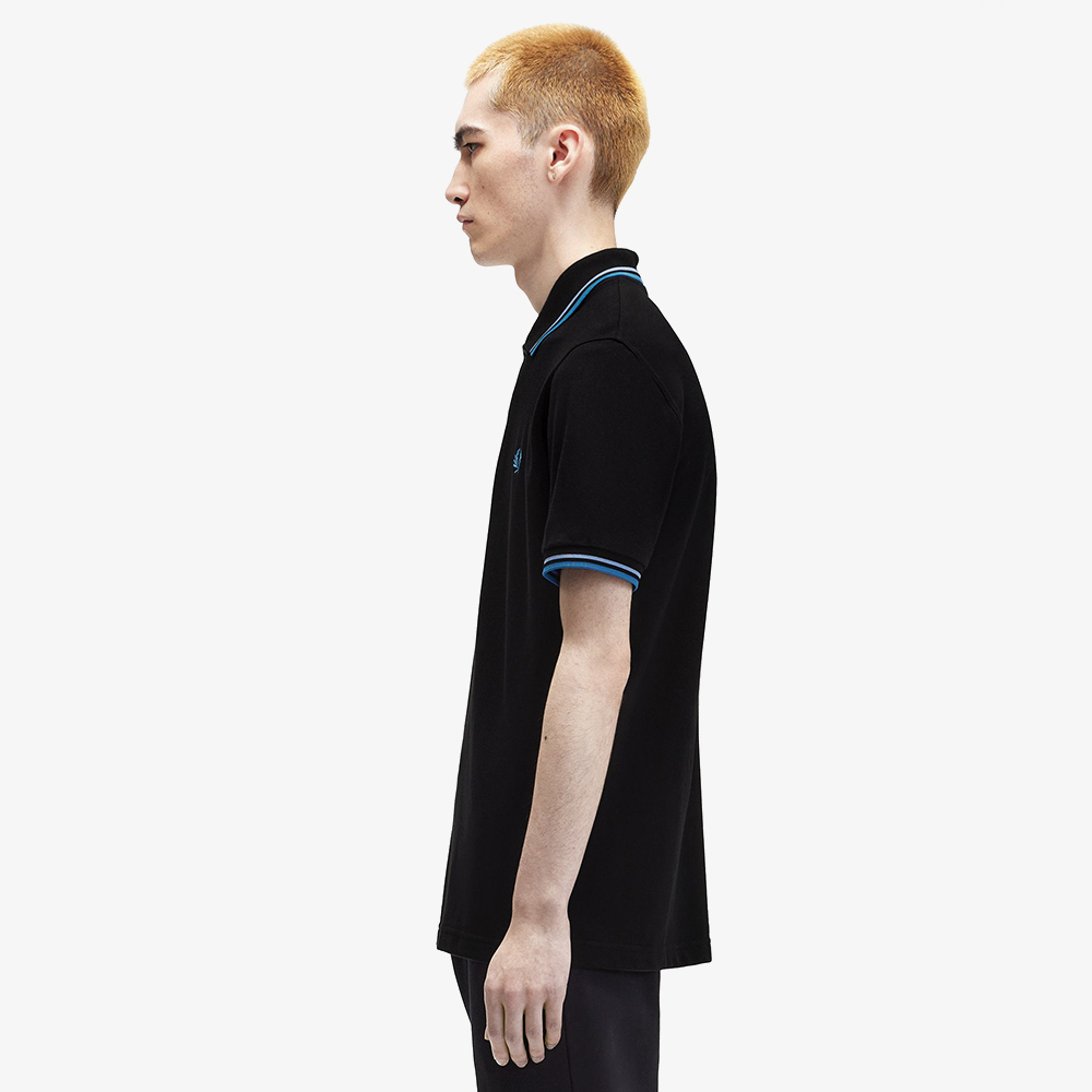 프레드페리 M12 트윈 팁 프레드페리 셔츠 블랙/스카이/오션(Fred Perry M12 Twin Tipped Fred Perry Shirt - Black/Sky/Runaway Bay Ocean) - 3