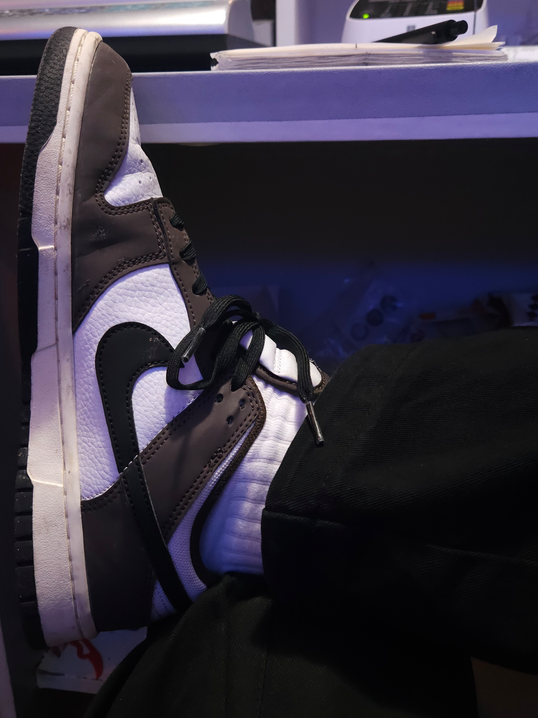 Nike Dunk Low Retro Next Nature Baroque Brown White 착용 스타일 - 1