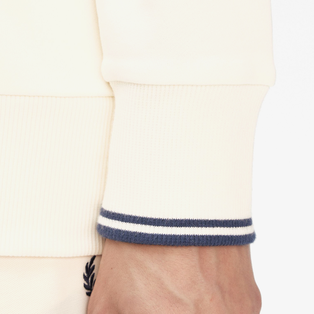 프레드페리 크루넥 스웻셔츠 에크루/테니스블루(Fred Perry Crew Neck Sweatshirt Ecru/Tennis Blue) - 6