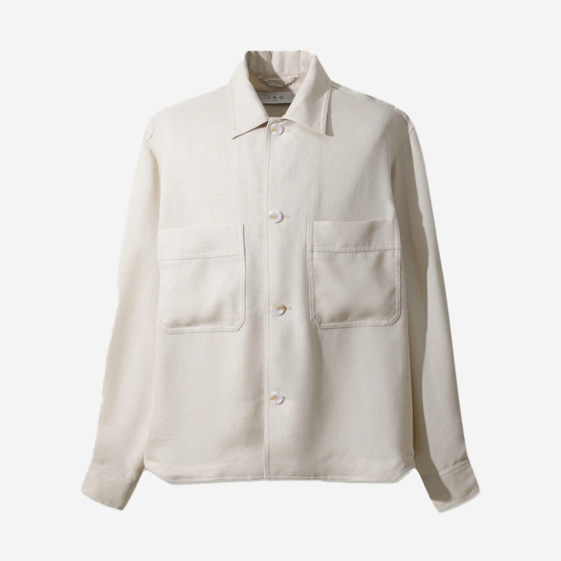 IQJAM24702IVX Iro Linen Like Solid Semi-Over Shirket Ivory