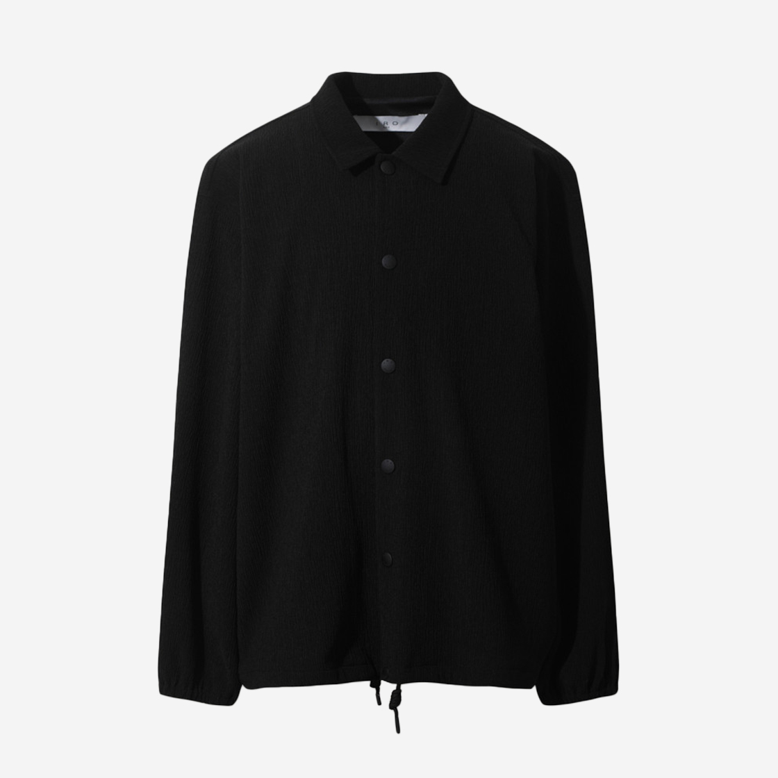 IQUAM24702BKX Iro Pleatsucker Set-Up Oversized-Fit Coach Jacket Black