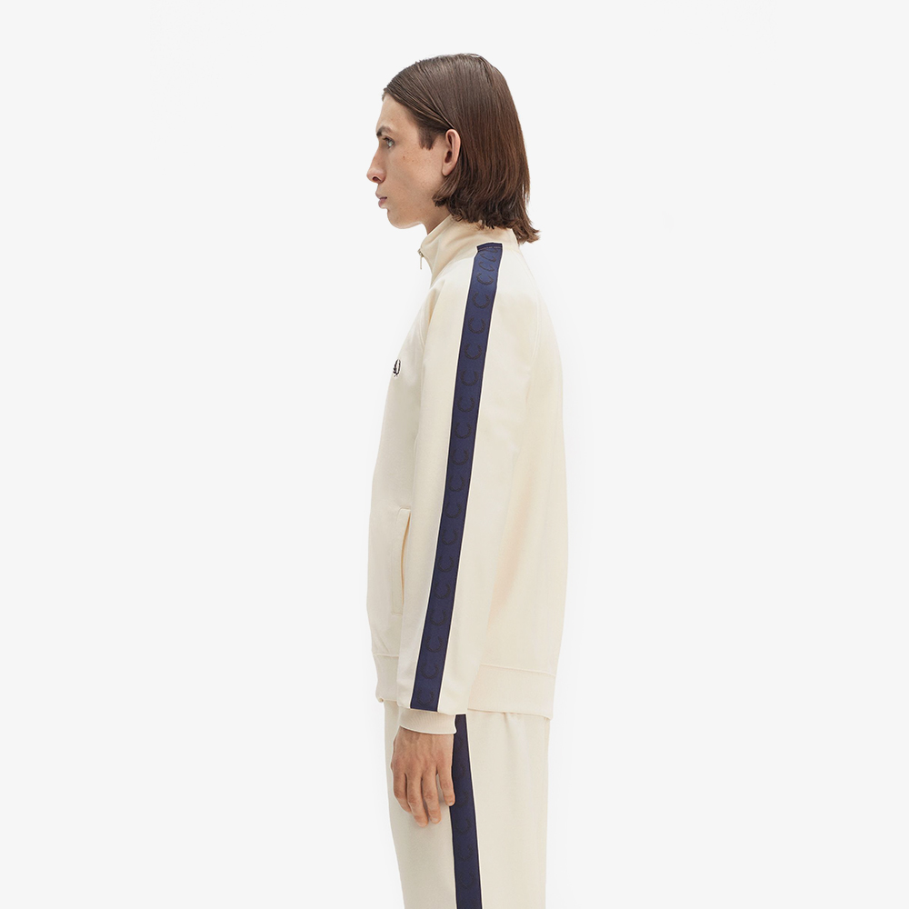 프레드페리 컨트라스트 테잎 트랙재킷 에크루/테니스블루(Fred Perry Contrast Tape Track Jacket Ecru/Tennis Blue) - 4