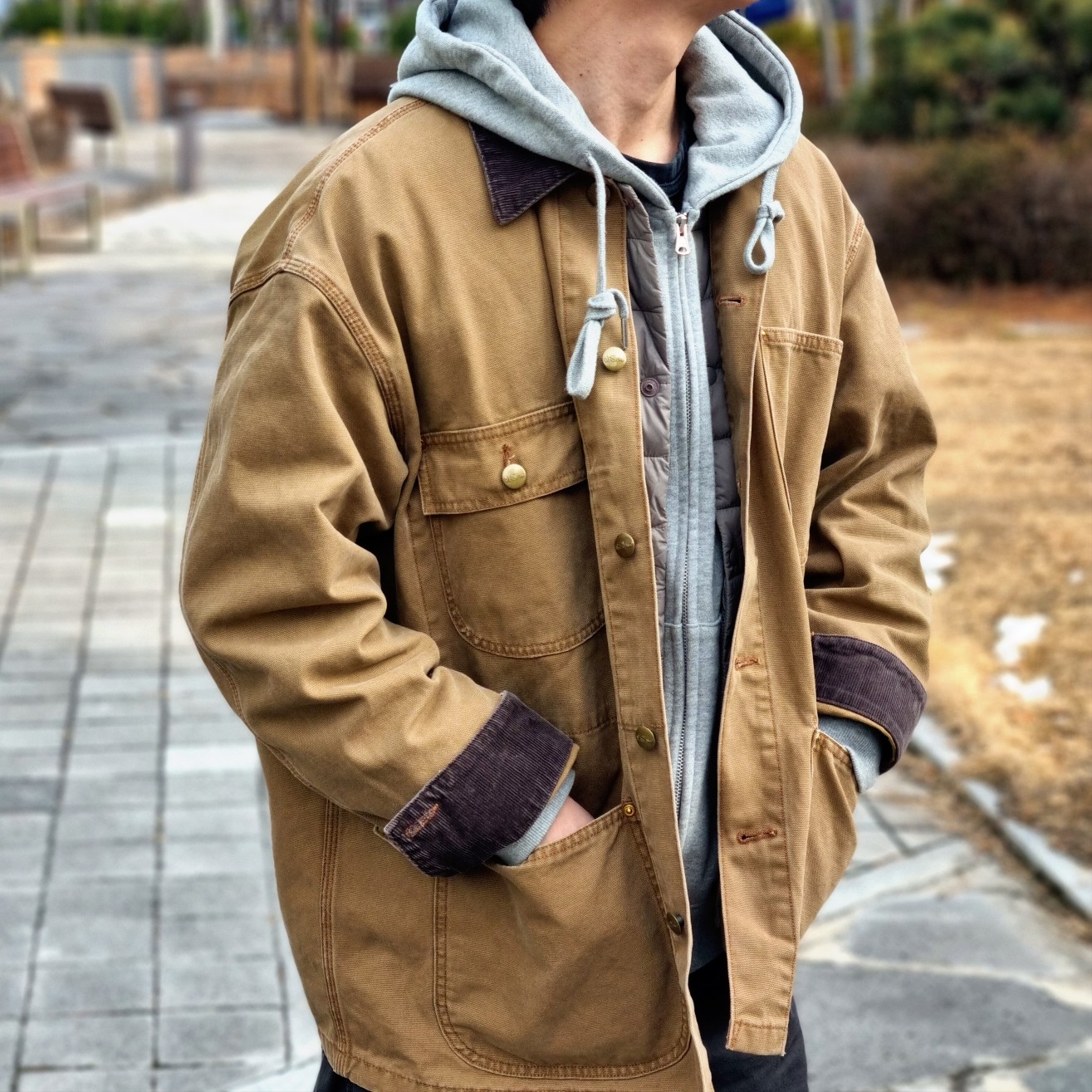 Orslow Relax Fit Coverall Brown - 24FW 착용 스타일