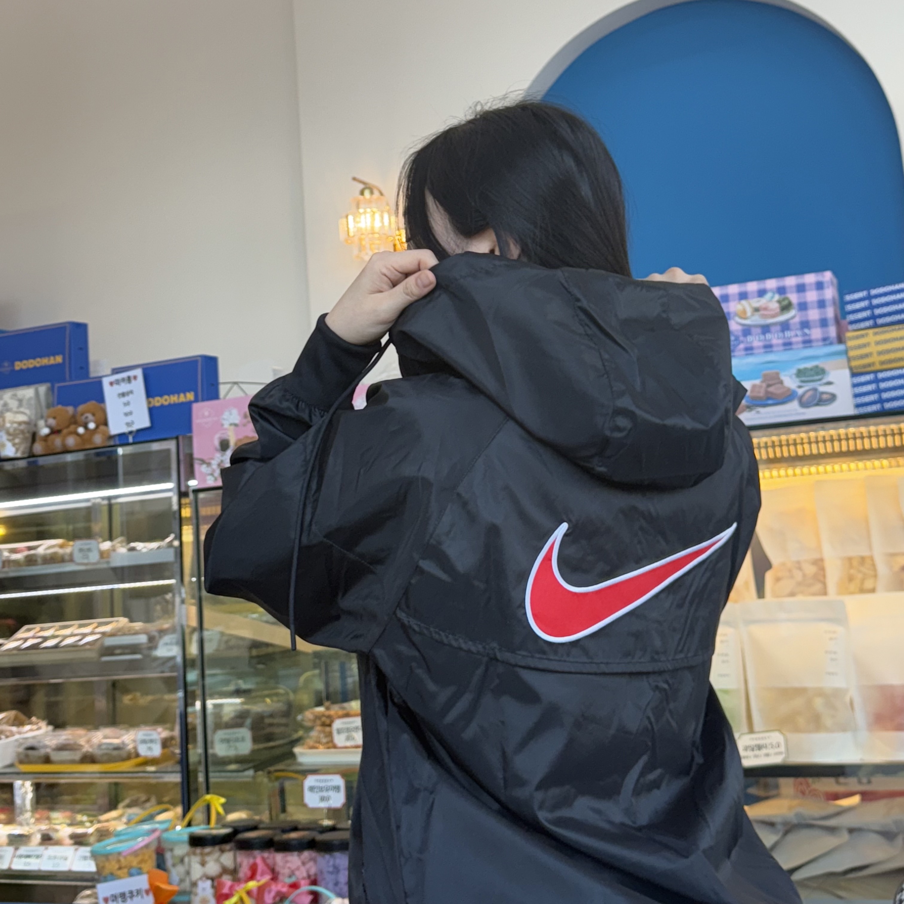 Nike Windrunner Woven Legend Jacket Black - Asia 착용 스타일 - 1