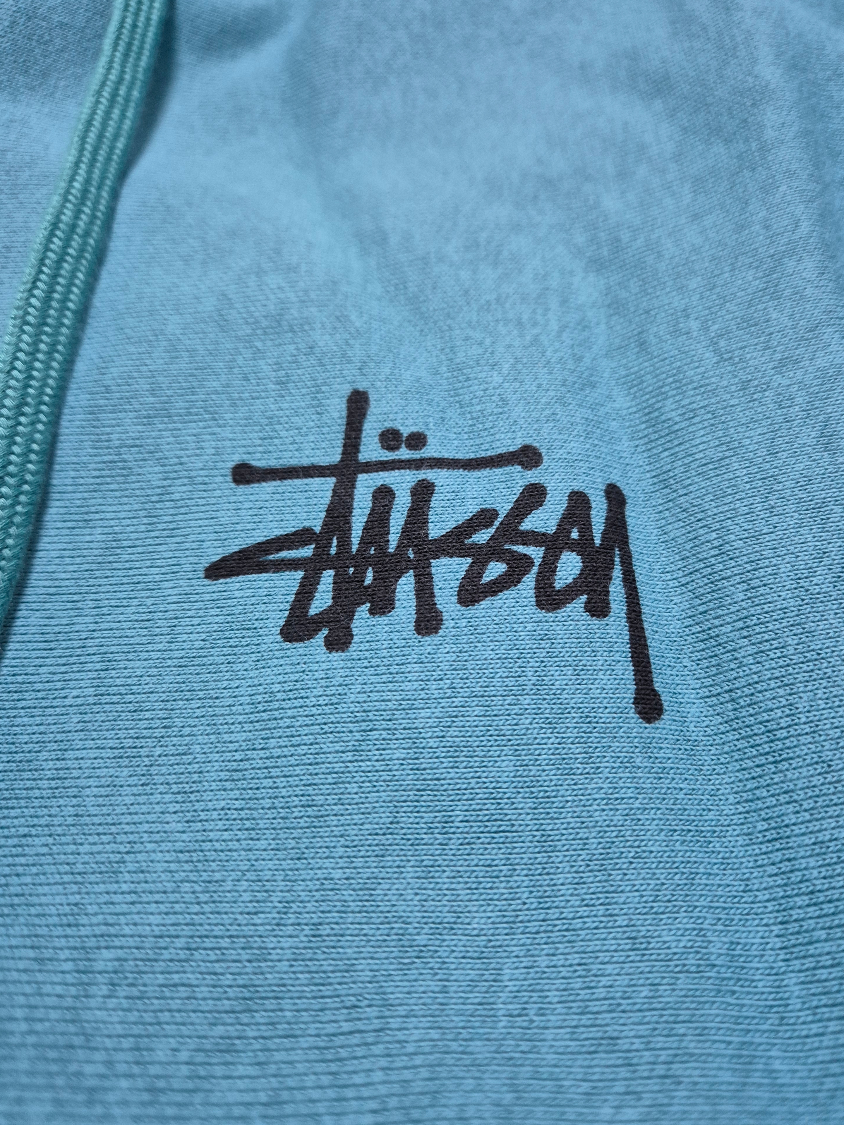 Stussy Basic Stussy Zip Hoodie Ocean 2024 착용 스타일 - 3