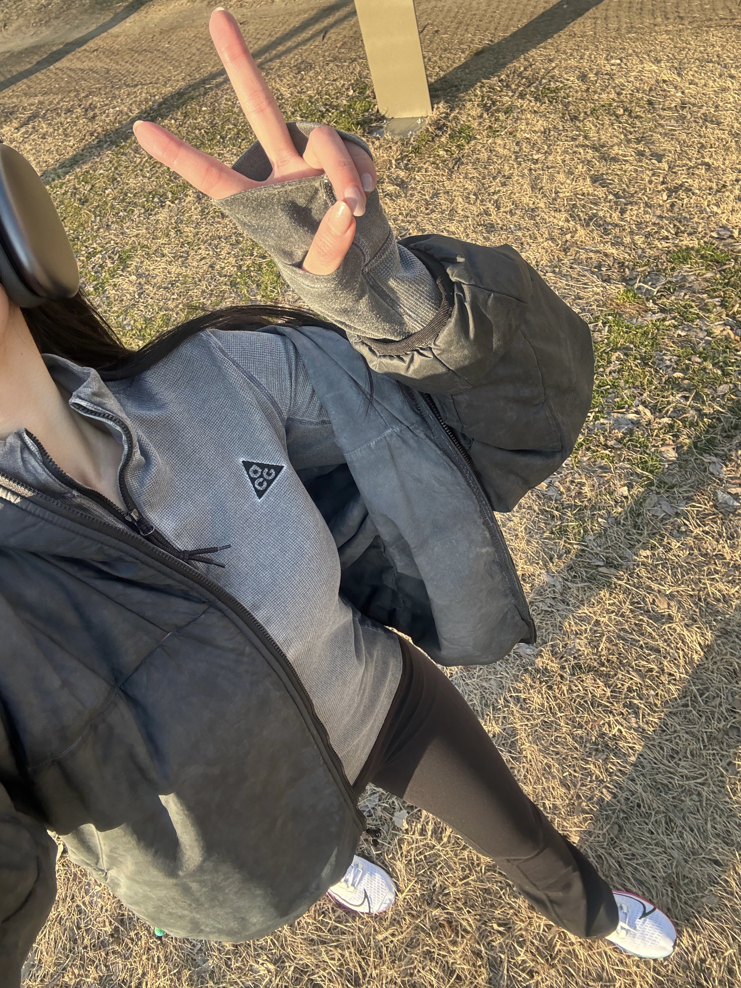 (W) Nike NRG Dri-Fit ACG ADV Steeple Rock Half Zip Base Layer Black - Asia, Nike NRG ACG Therma-Fit ADV Rope De Dope Black - Asia 착용 스타일