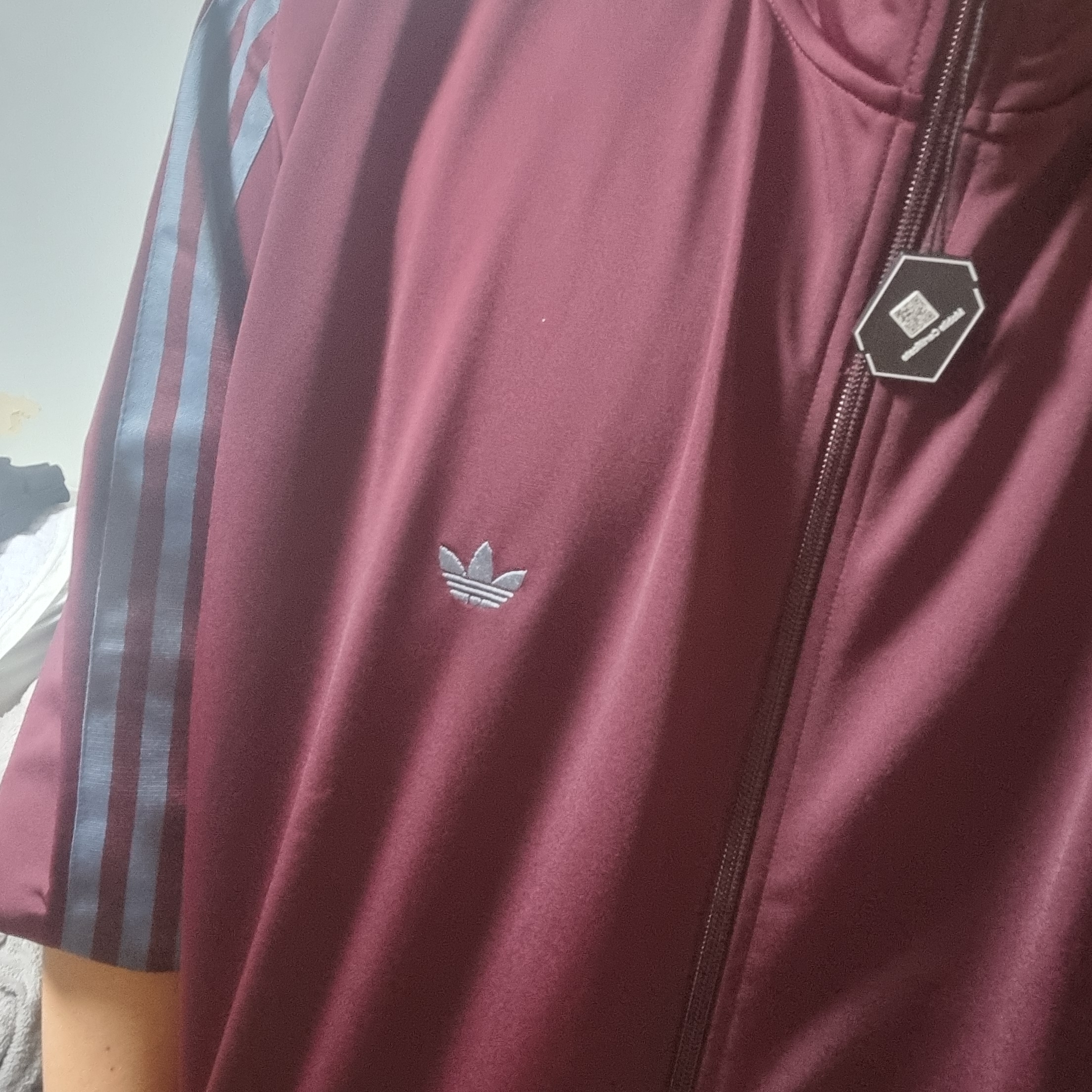 Adidas Originals Beckenbauer Track Jacket Maroon - KR Sizing 착용 스타일