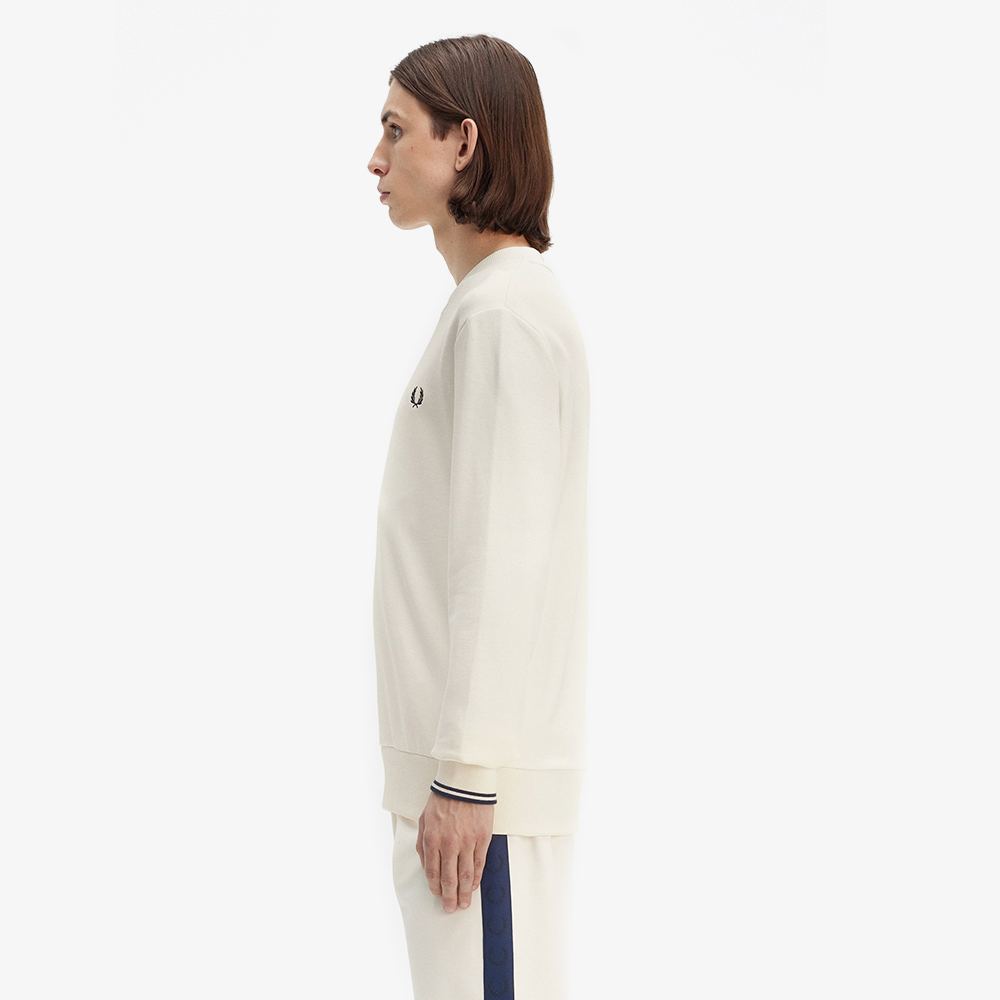 프레드페리 크루넥 스웻셔츠 에크루/테니스블루(Fred Perry Crew Neck Sweatshirt Ecru/Tennis Blue) - 3
