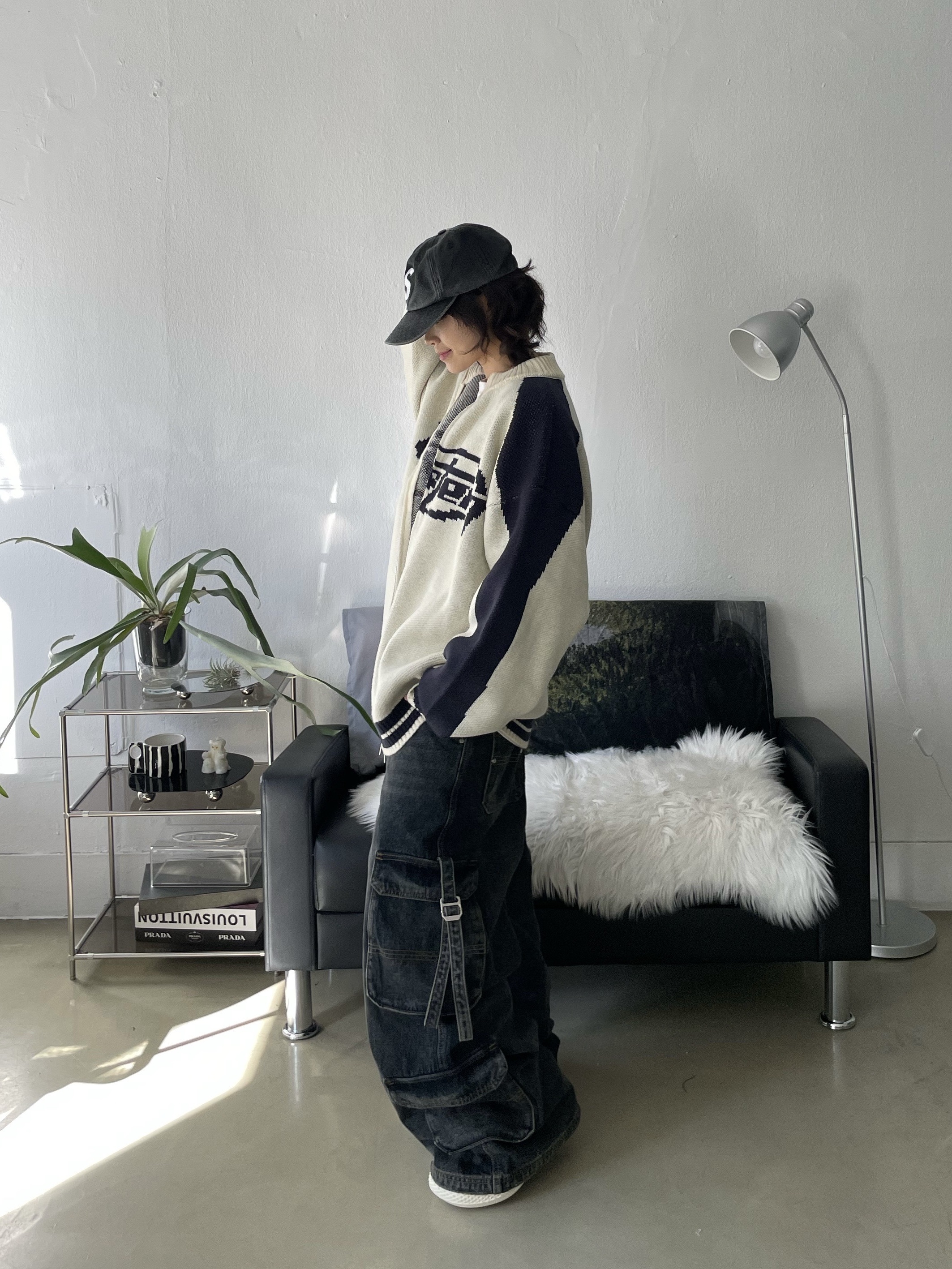 Supreme Pigment Canvas S Logo 6-Panel Black - 23SS 착용 스타일 - 5