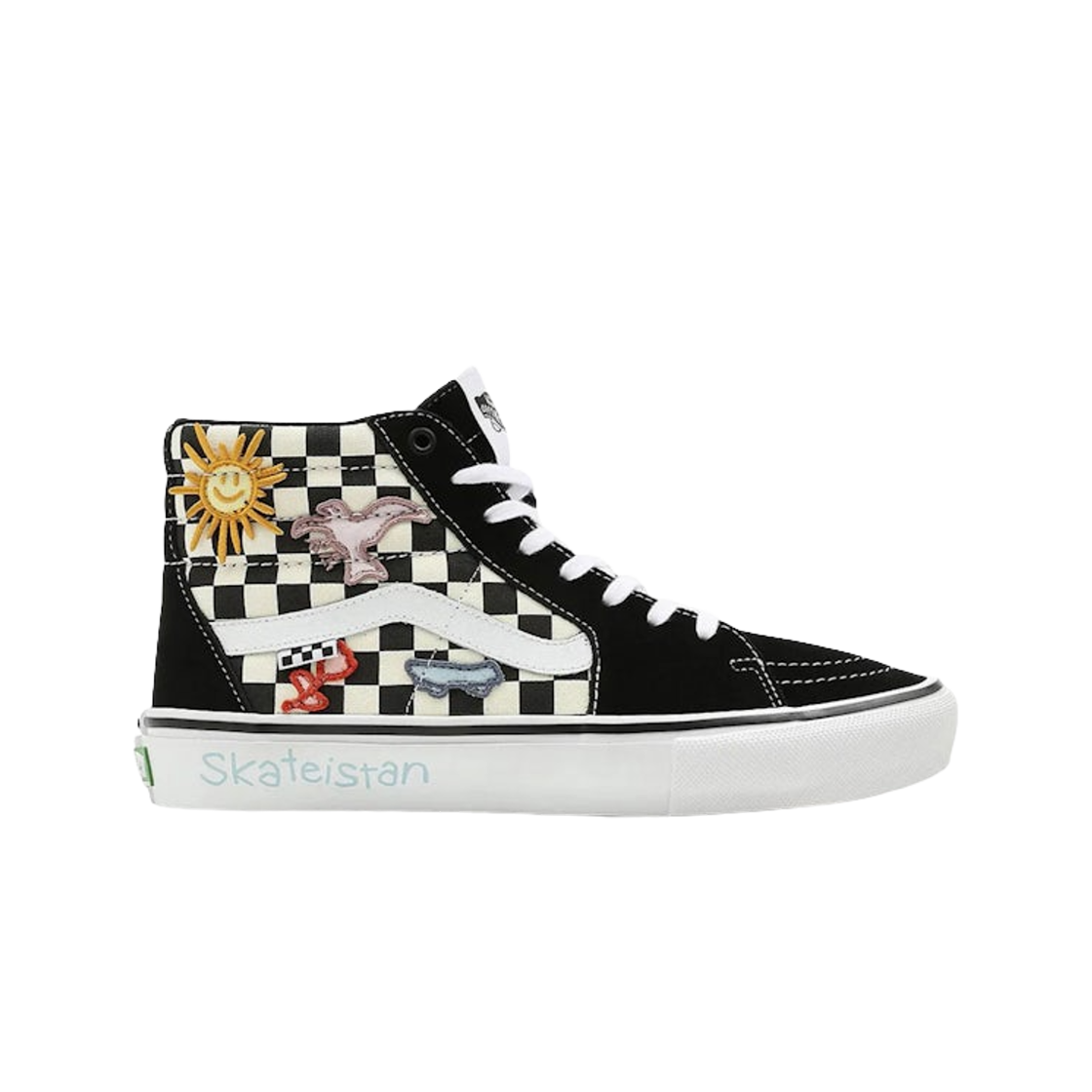 반스 x 스케이트스탄 스케이트 스케이트 하이 체커보드 블랙 화이트(Vans x Skateistan Skate Sk8-Hi Checkerboard Black White) - 1
