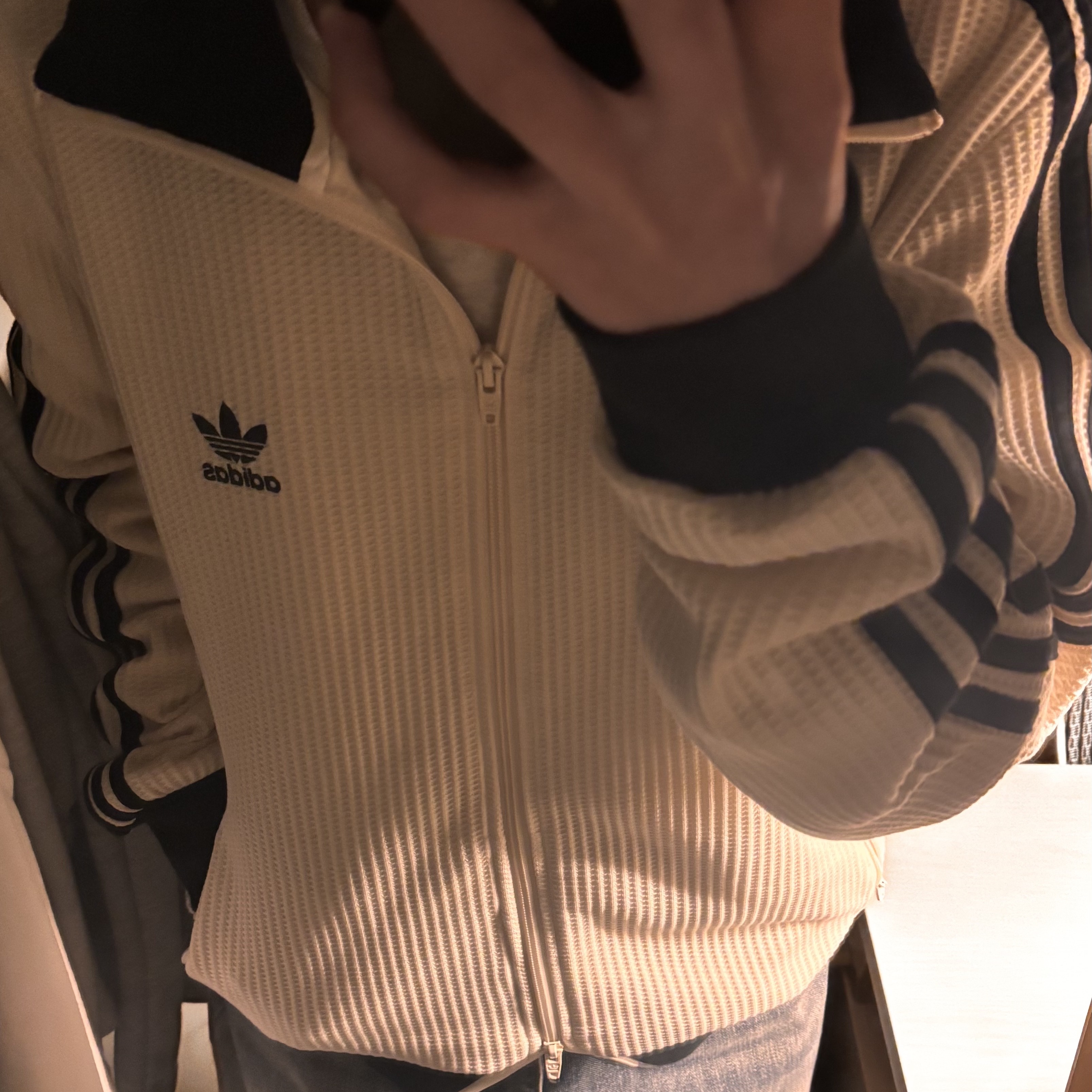 Adidas Waffle Beckenbauer Track Top Wonder White - KR Sizing 착용 스타일